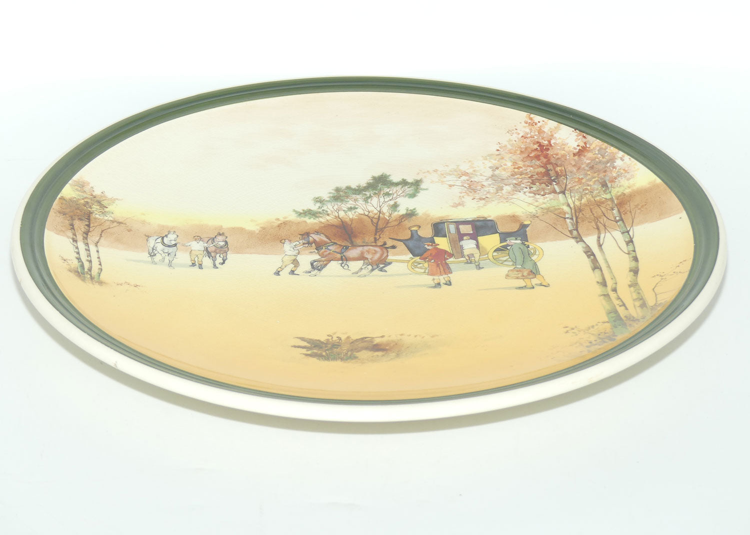Royal Doulton Coaching Days wall charger D2716 | Green border