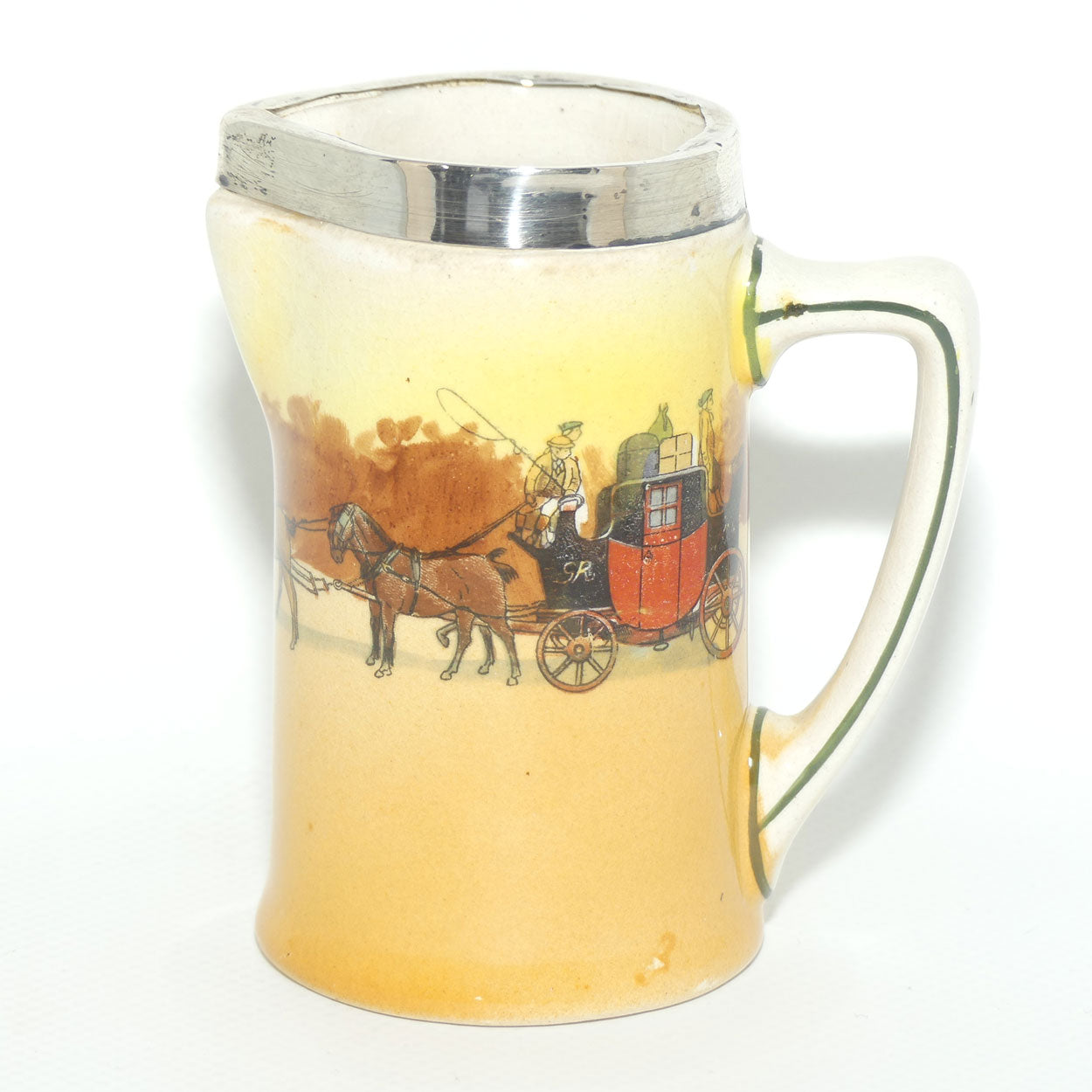 Royal Doulton Coaching Days miniature milk jug | Sterling Silver rim | D2716