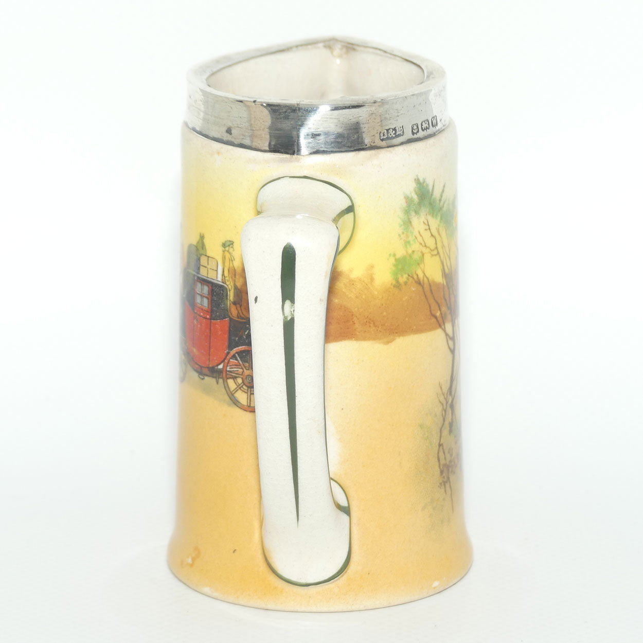Royal Doulton Coaching Days miniature milk jug | Sterling Silver rim | D2716