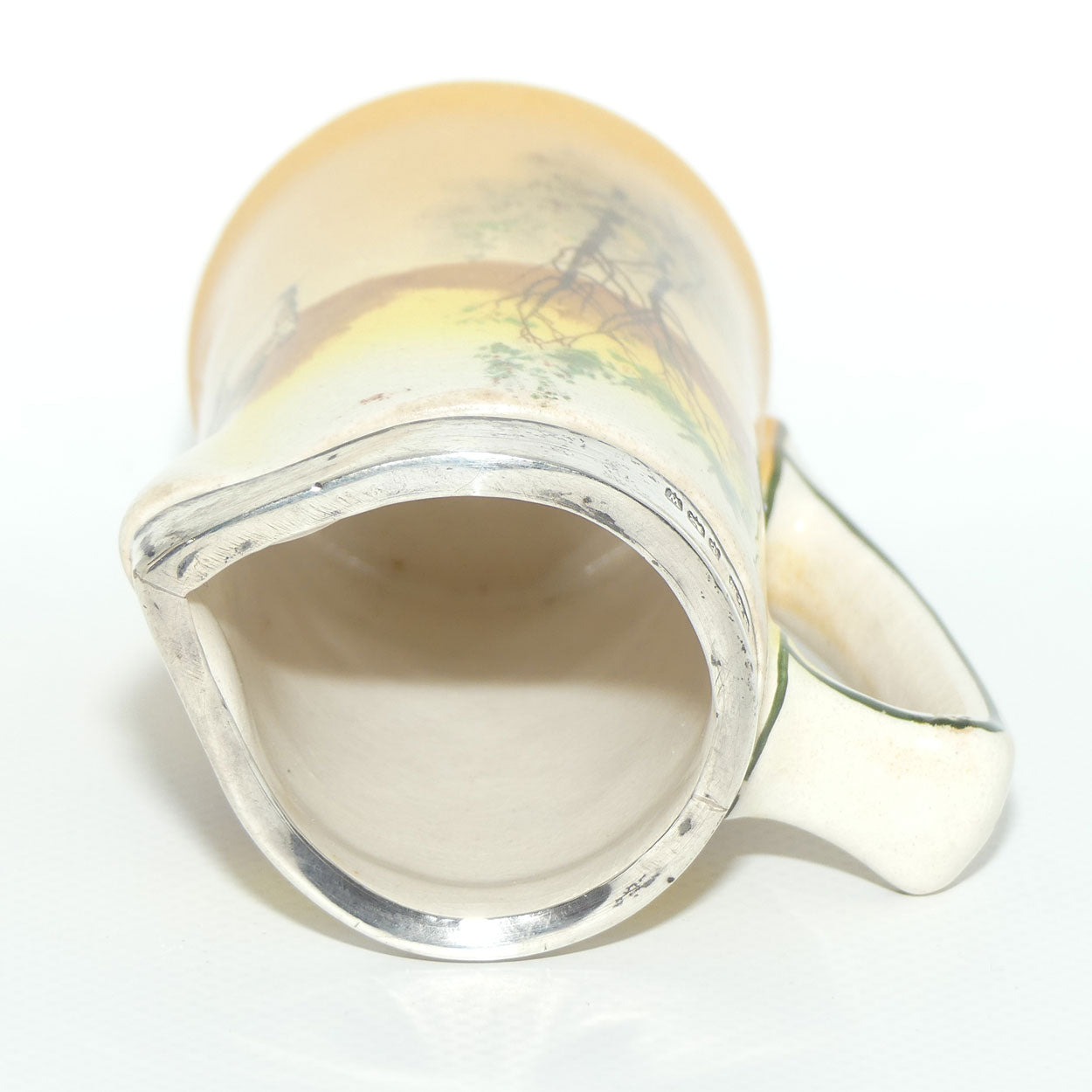 Royal Doulton Coaching Days miniature milk jug | Sterling Silver rim | D2716