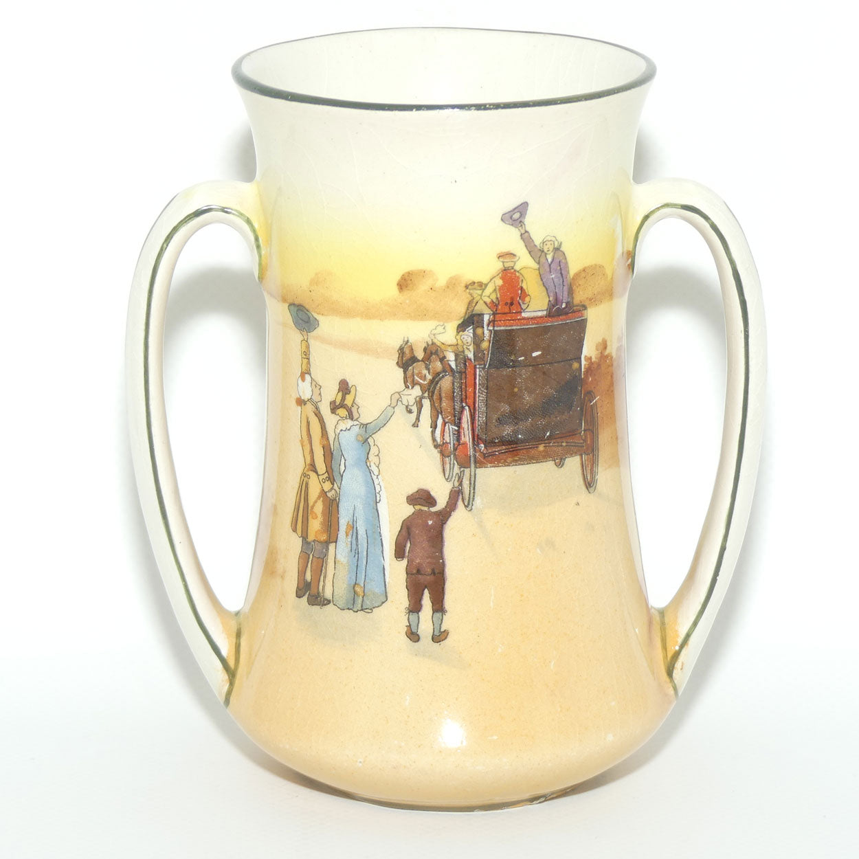 Royal Doulton Coaching Days twin loop handle vase D2716