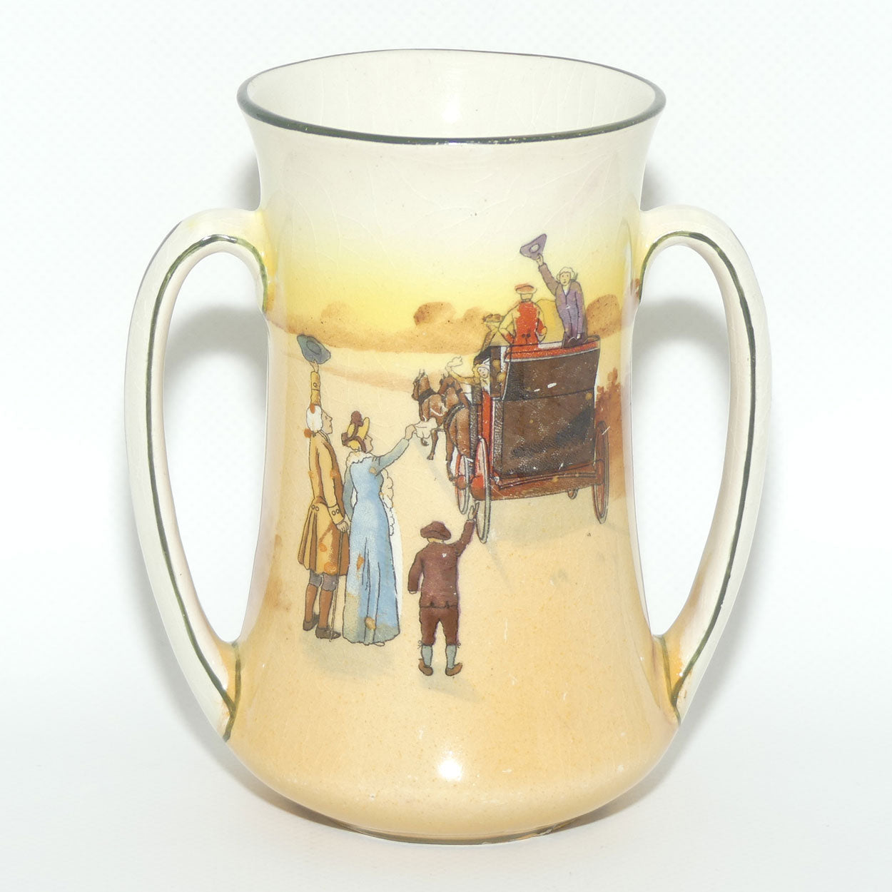Royal Doulton Coaching Days twin loop handle vase D2716