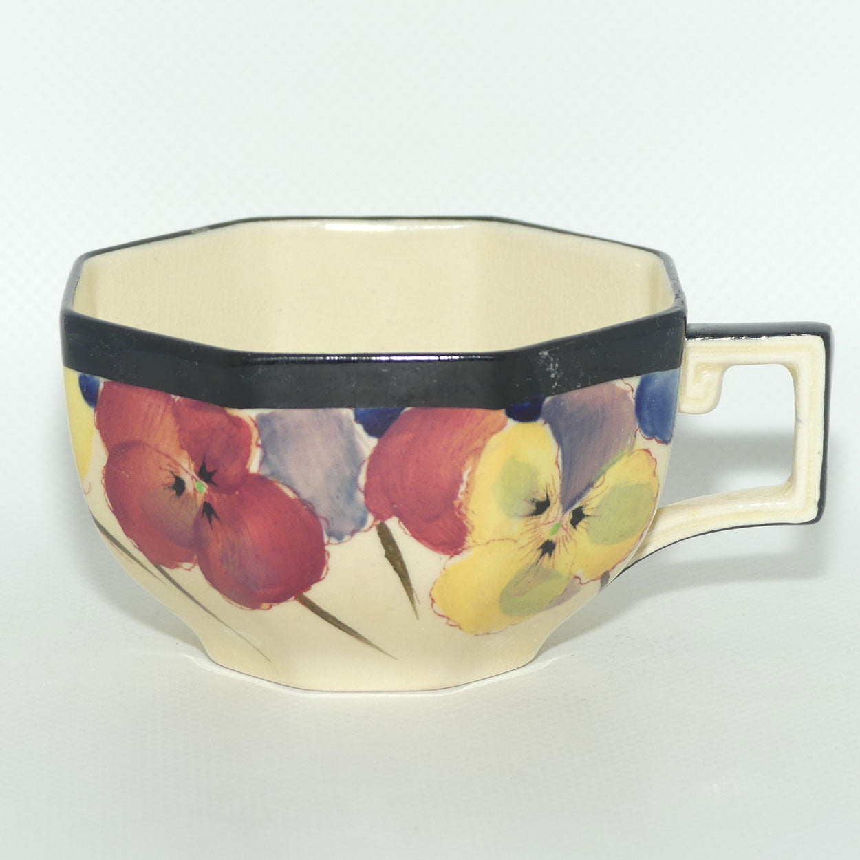 Royal Doulton Pansy with Black Border D4049 | tea trio #1