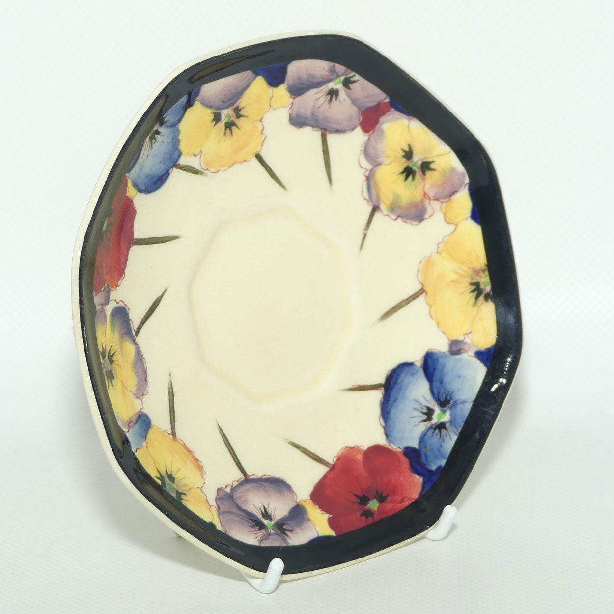Royal Doulton Pansy with Black Border D4049 | tea trio #2