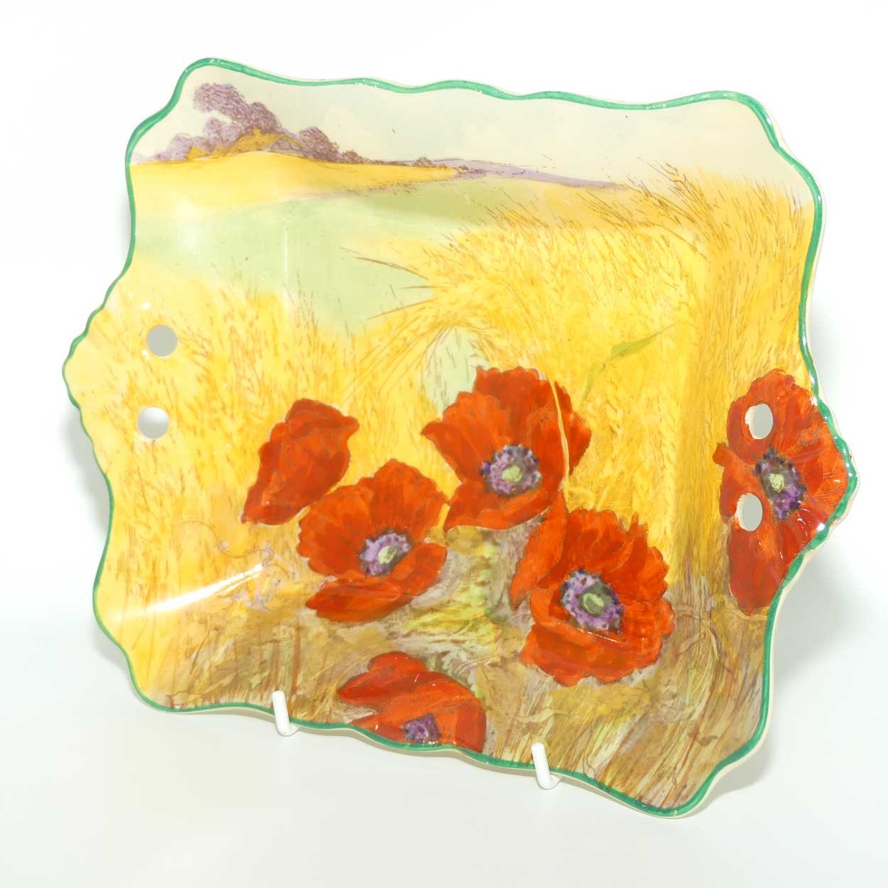 Royal Doulton Poppies in Cornfield pierced handle tray D5097
