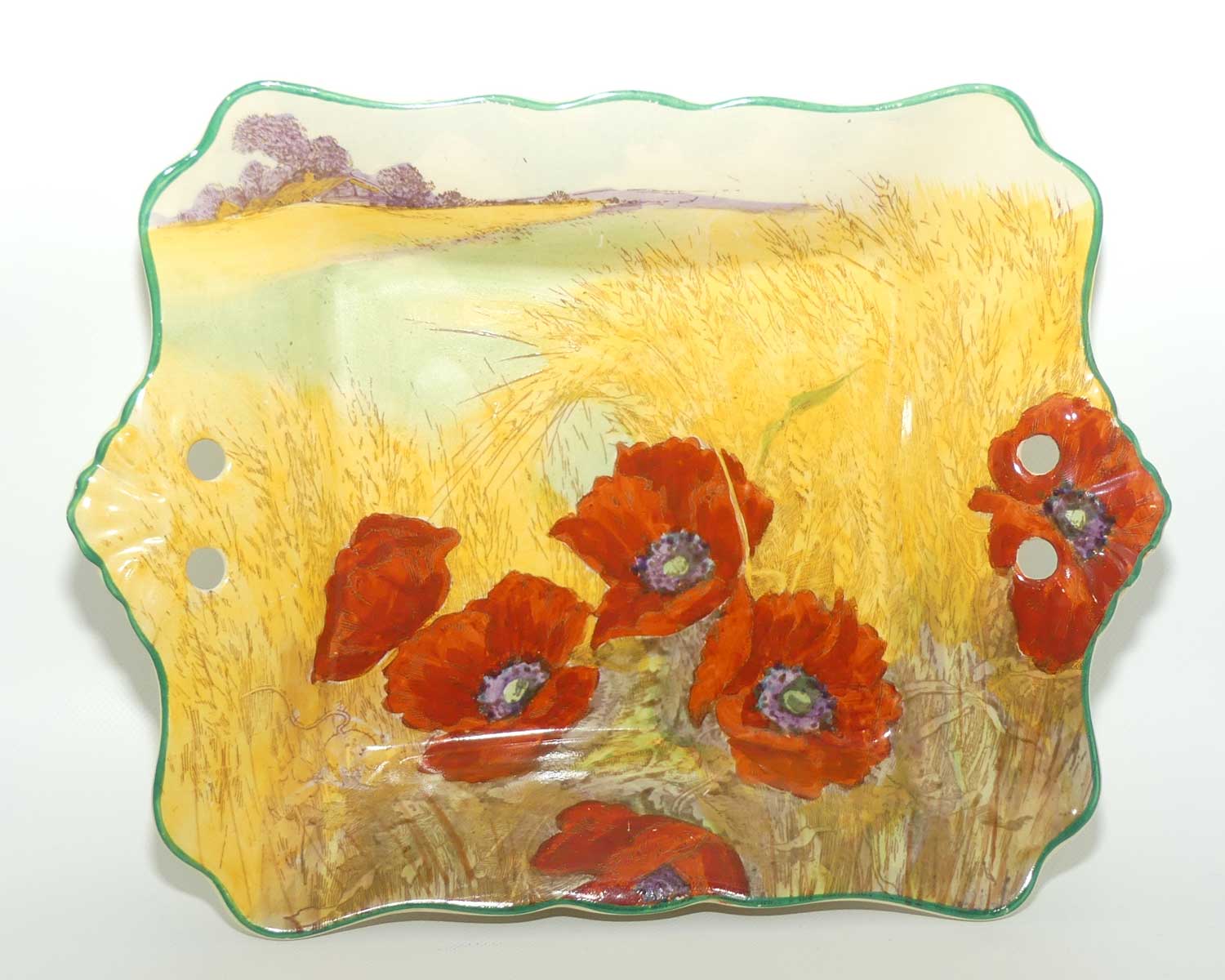 Royal Doulton Poppies in Cornfield pierced handle tray D5097