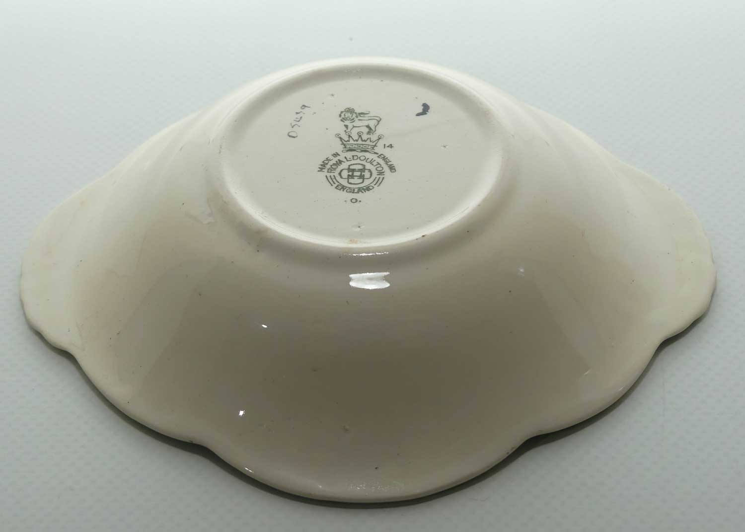 Royal Doulton Violets pattern tab handle dish D5439