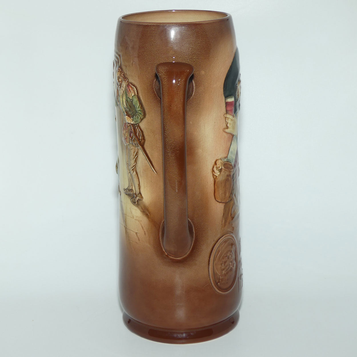 Royal Doulton Aerographed Brown Here's a Health Unto his Majesty double handled vase D5719 | #1