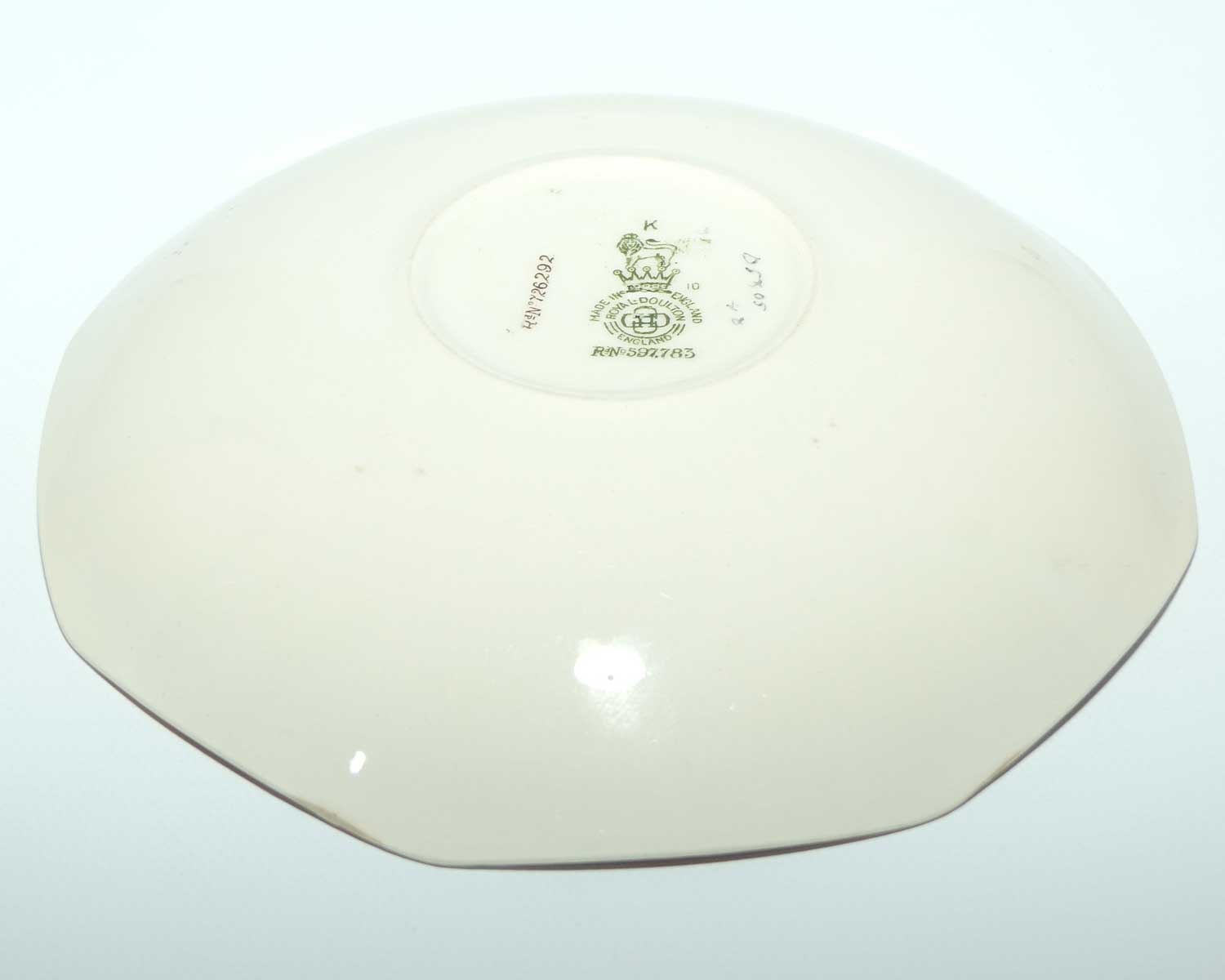 Royal Doulton Art Deco octagonal covered pot and underplate D5805