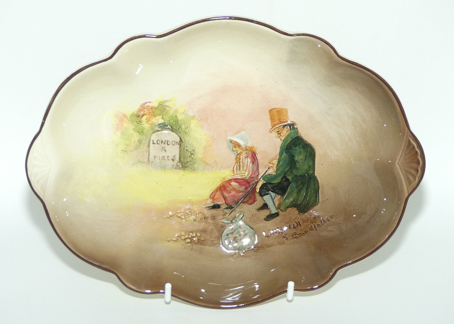 Royal Doulton Dickens Little Nell and Grandfather low relief oval bowl D5833