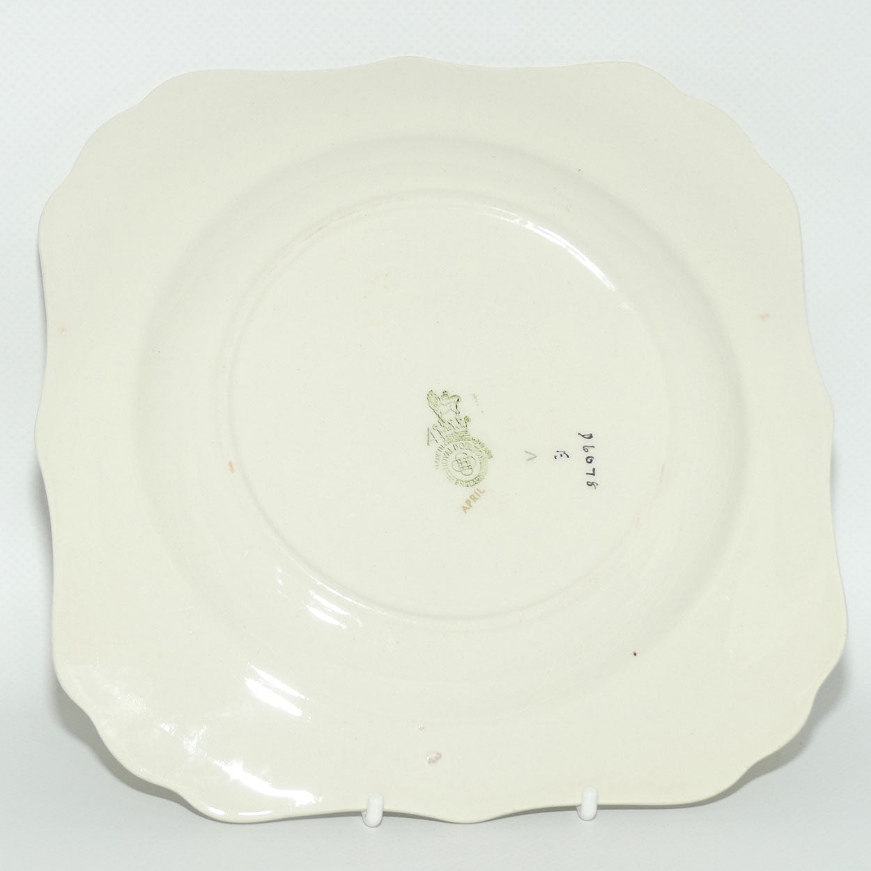 Royal Doulton April pattern square cabinet plate D6078
