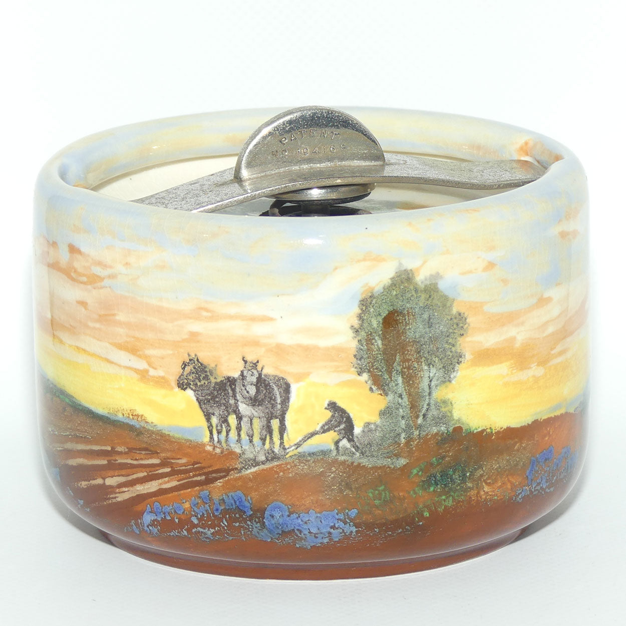 Royal Doulton tobacco jar Ploughing D6162