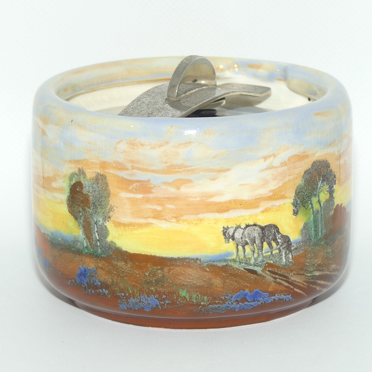 Royal Doulton tobacco jar Ploughing D6162
