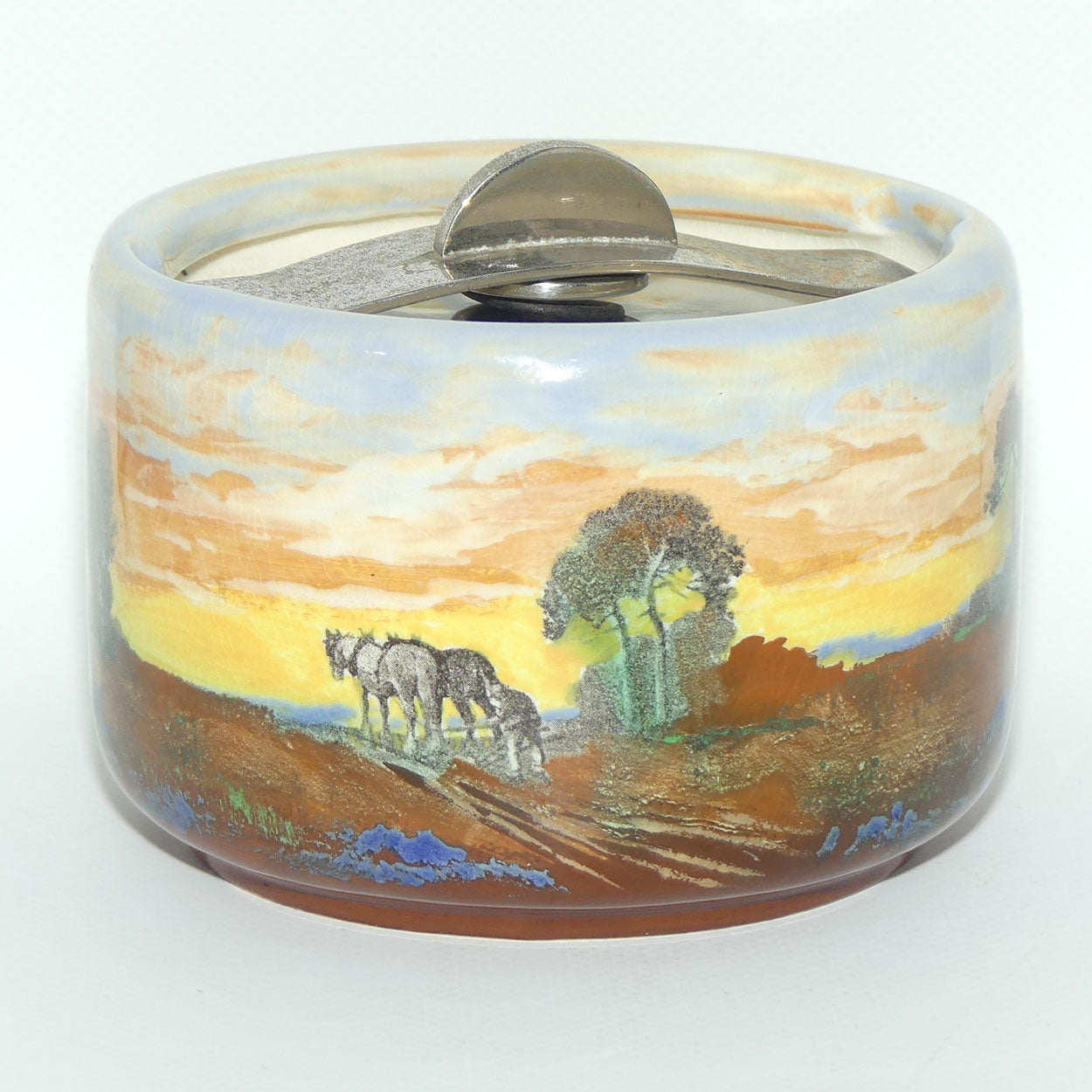 Royal Doulton tobacco jar Ploughing D6162