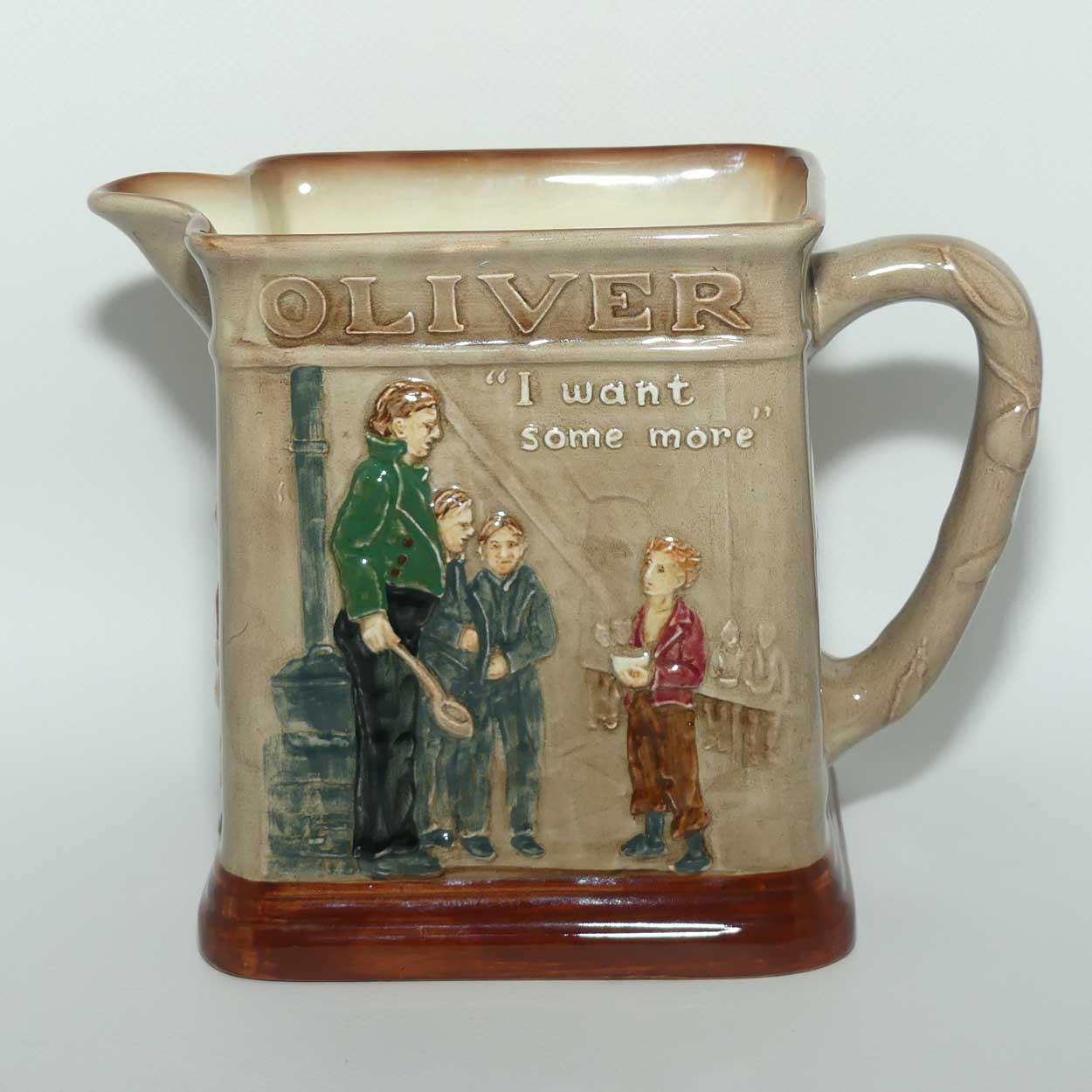 Royal Doulton Dickens G Low Relief Oliver Twist jug | Oliver Asks for More D6285