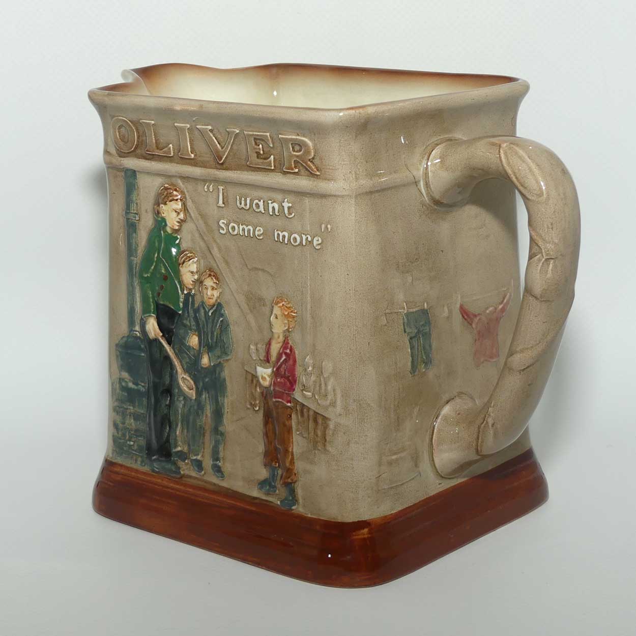 Royal Doulton Dickens G Low Relief Oliver Twist jug | Oliver Asks for More D6285