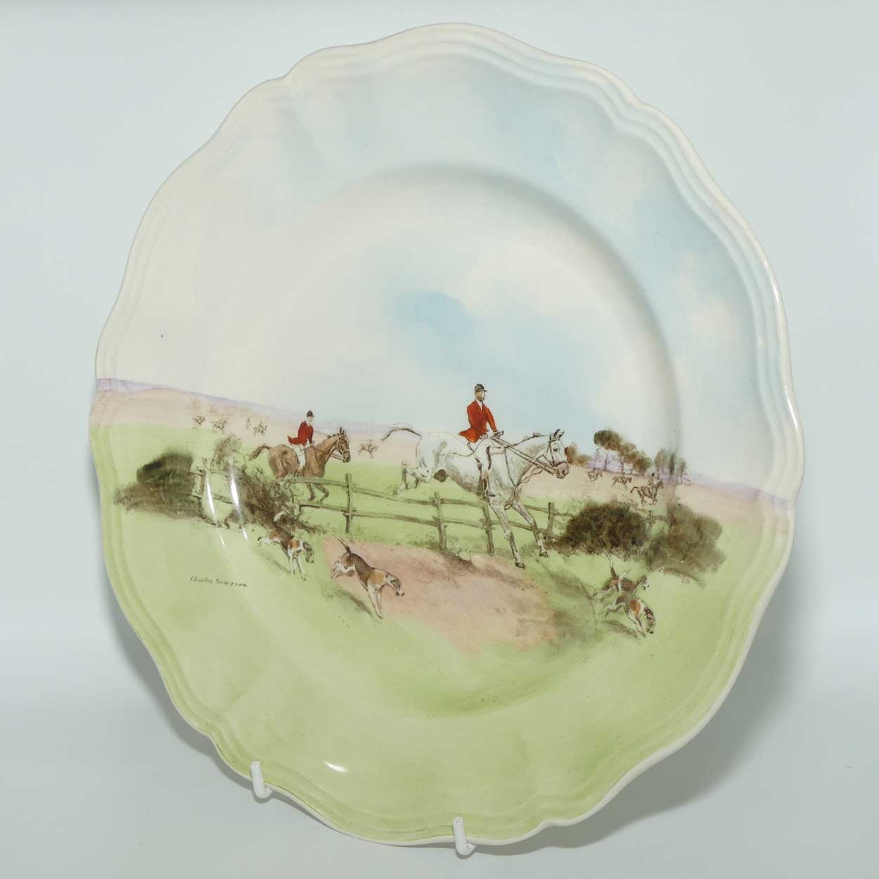 Royal Doulton Fox Hunting round plate | 27cm | Posts and Rails | D6326 by Charles Simpson