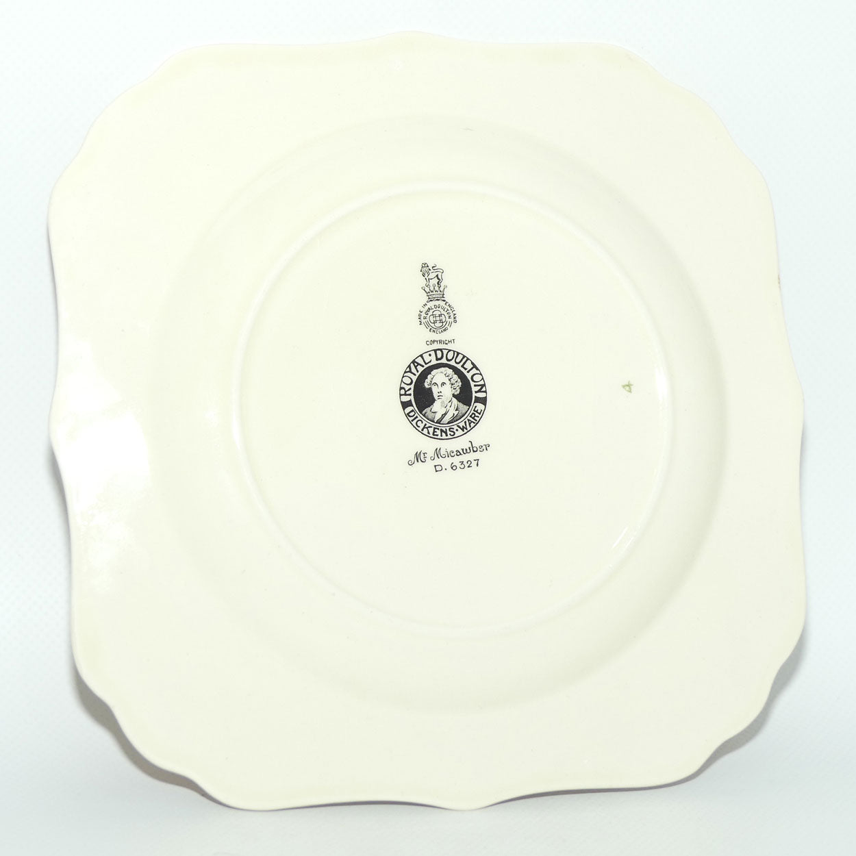 Royal Doulton Dickens Mr Micawber square plate D6327 | 20cm