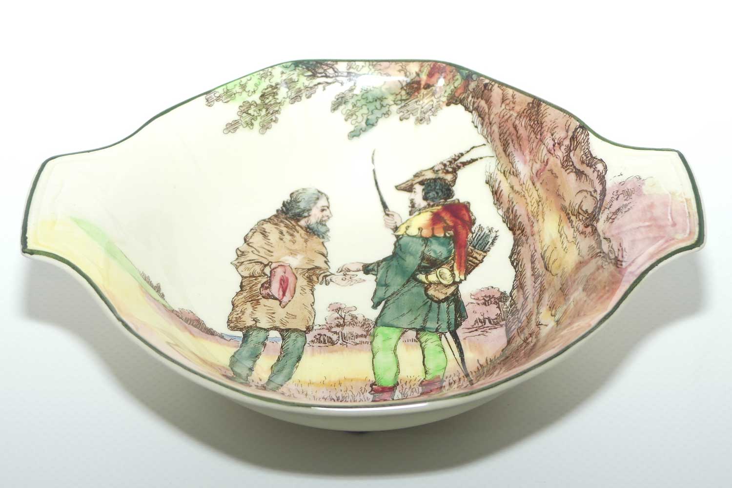 Royal Doulton Under the Greenwood Tree | Robin Hood tab handle bowl D6341