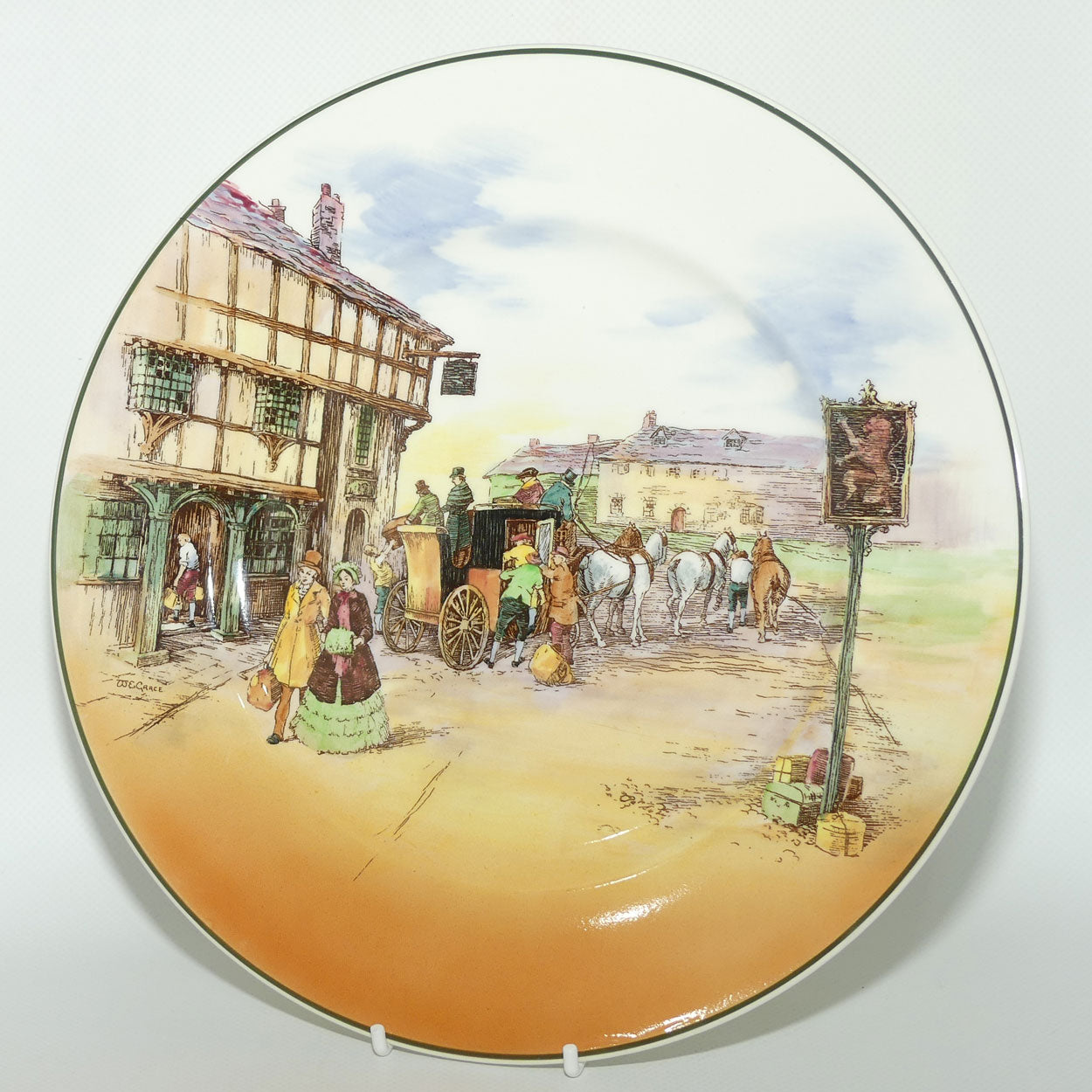 Royal Doulton Old English Coaching Scenes plate D6393 | 26cm | Red Lion Inn | #1
