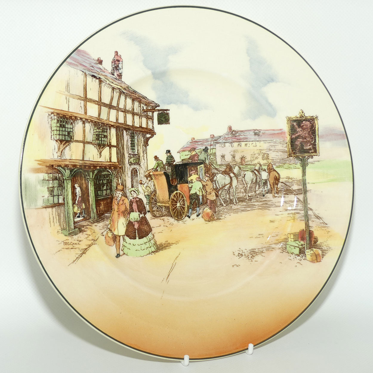 Royal Doulton Old English Coaching Scenes plate D6393 | 26cm | Red Lion Inn | #2