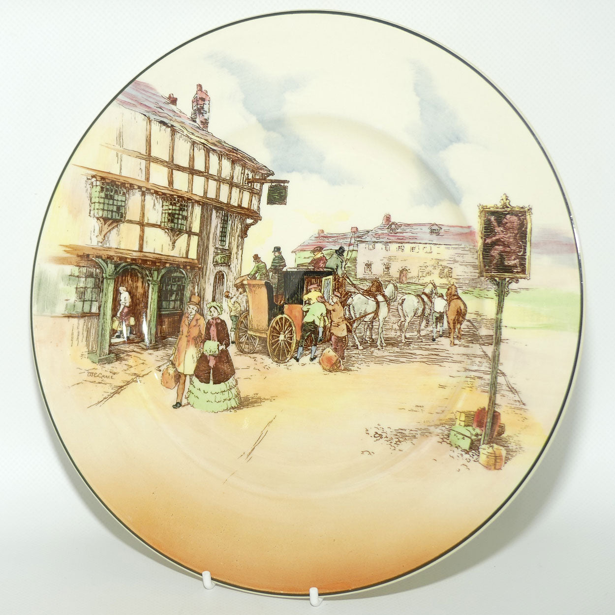 Royal Doulton Old English Coaching Scenes plate D6393 | 26cm | Red Lion Inn | #2