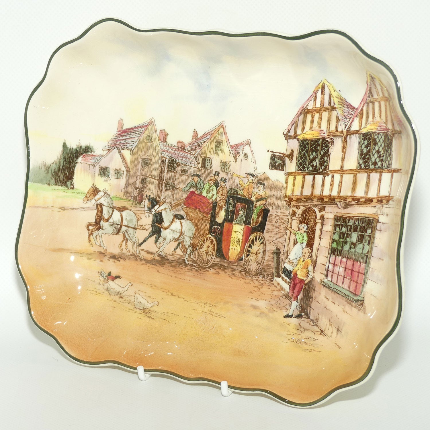 Royal Doulton Old English Coaching Scenes rectangular bowl | 8237 | D6393