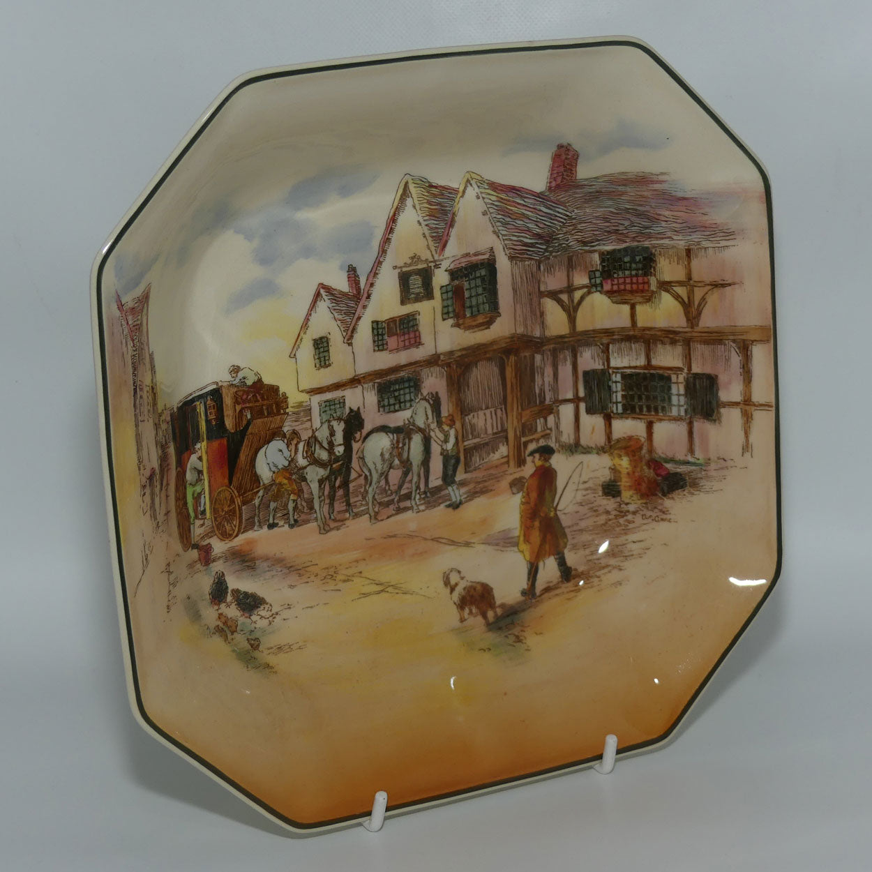 Royal Doulton Old English Coaching Scenes square bowl #1 | D6393