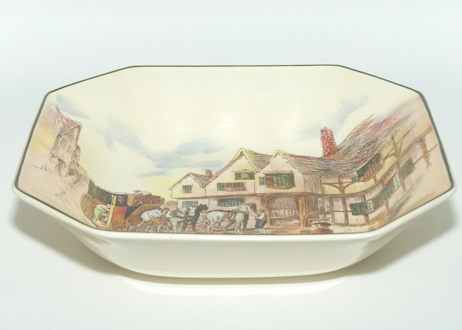 Royal Doulton Old English Coaching Scenes square bowl | D6393