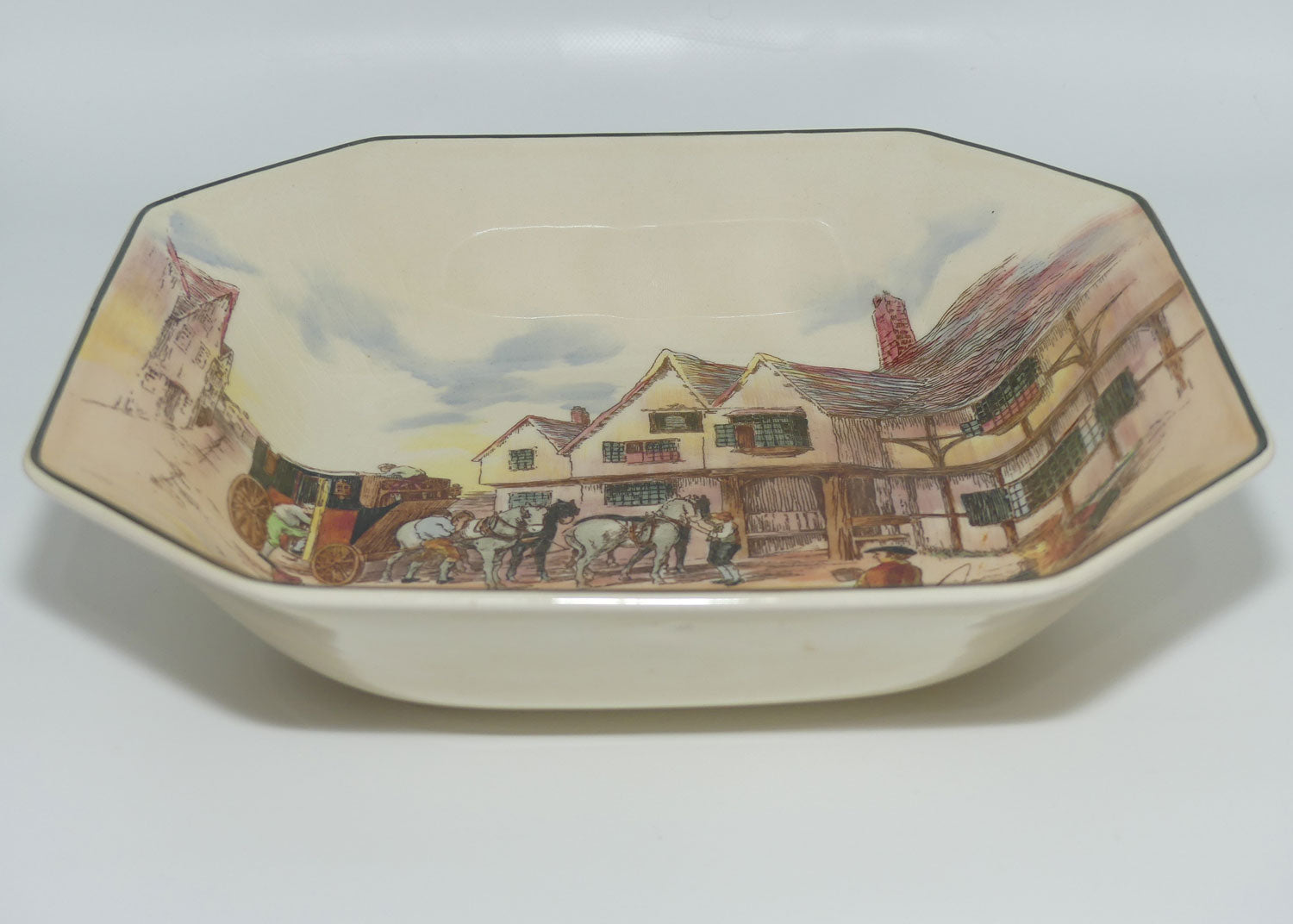 Royal Doulton Old English Coaching Scenes square bowl #1 | D6393