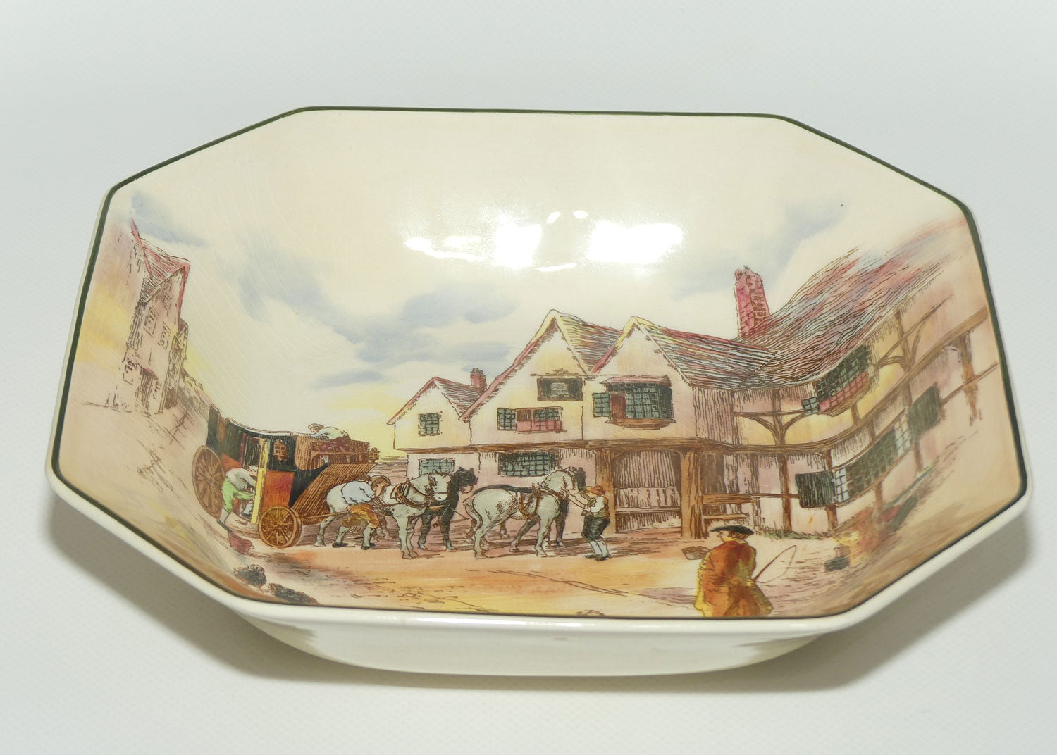 Royal Doulton Old English Coaching Scenes square bowl | D6393