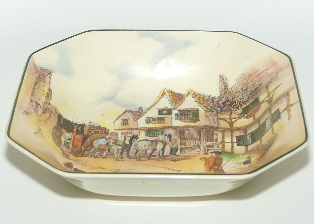 Royal Doulton Old English Coaching Scenes square bowl | D6393 | #2