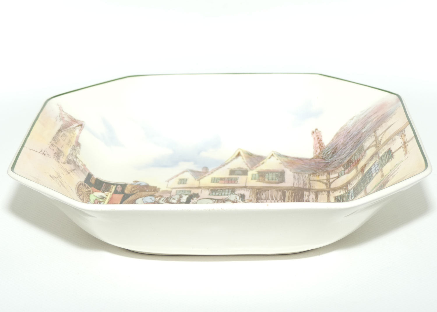 Royal Doulton Old English Coaching Scenes square bowl | D6393 | minor crazing