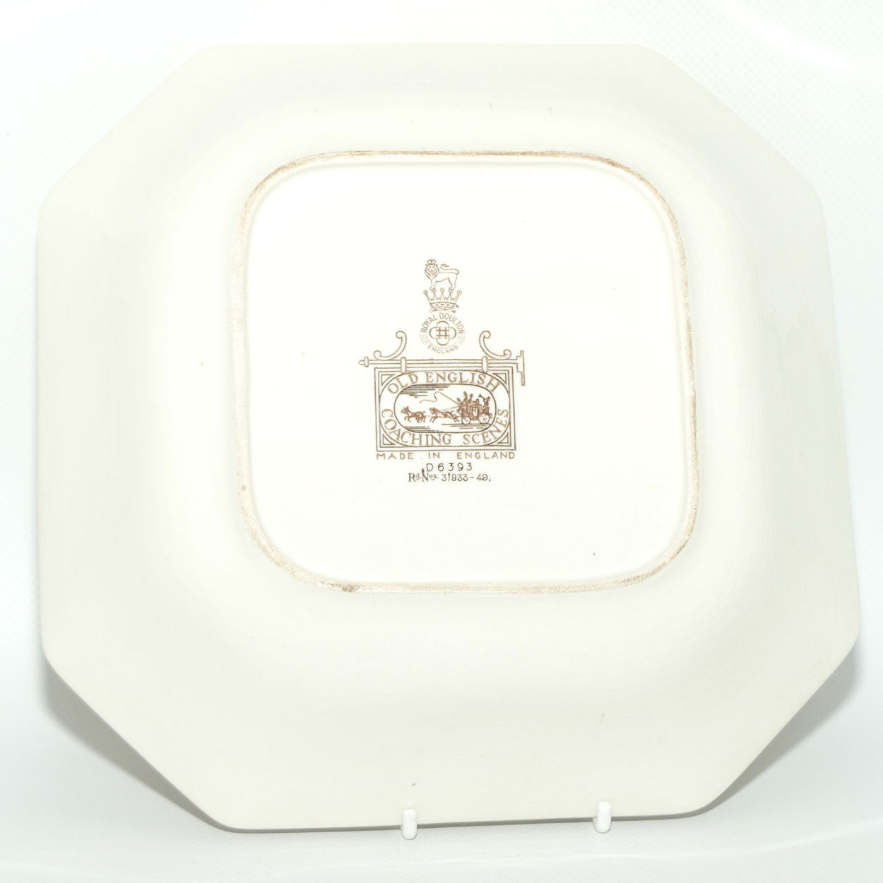 Royal Doulton Old English Coaching Scenes square bowl | D6393 | minor crazing