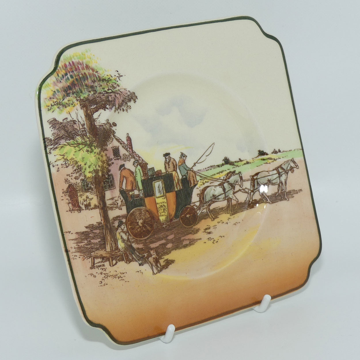 Royal Doulton Old English Coaching Scenes sandwich plate D6393