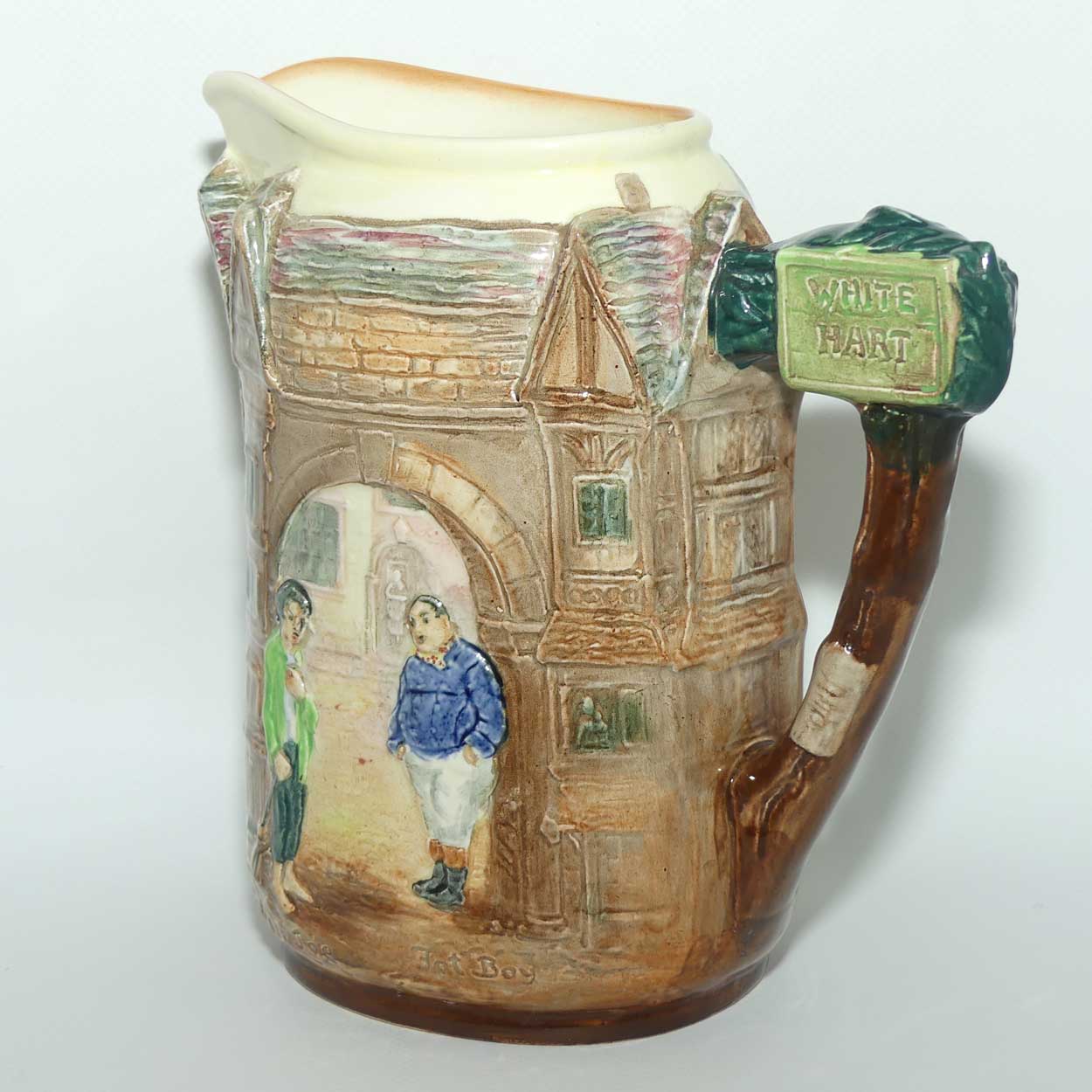 Royal Doulton Dickens G Low Relief White Hart Inn jug | Poor Jo and Fat Boy D6394