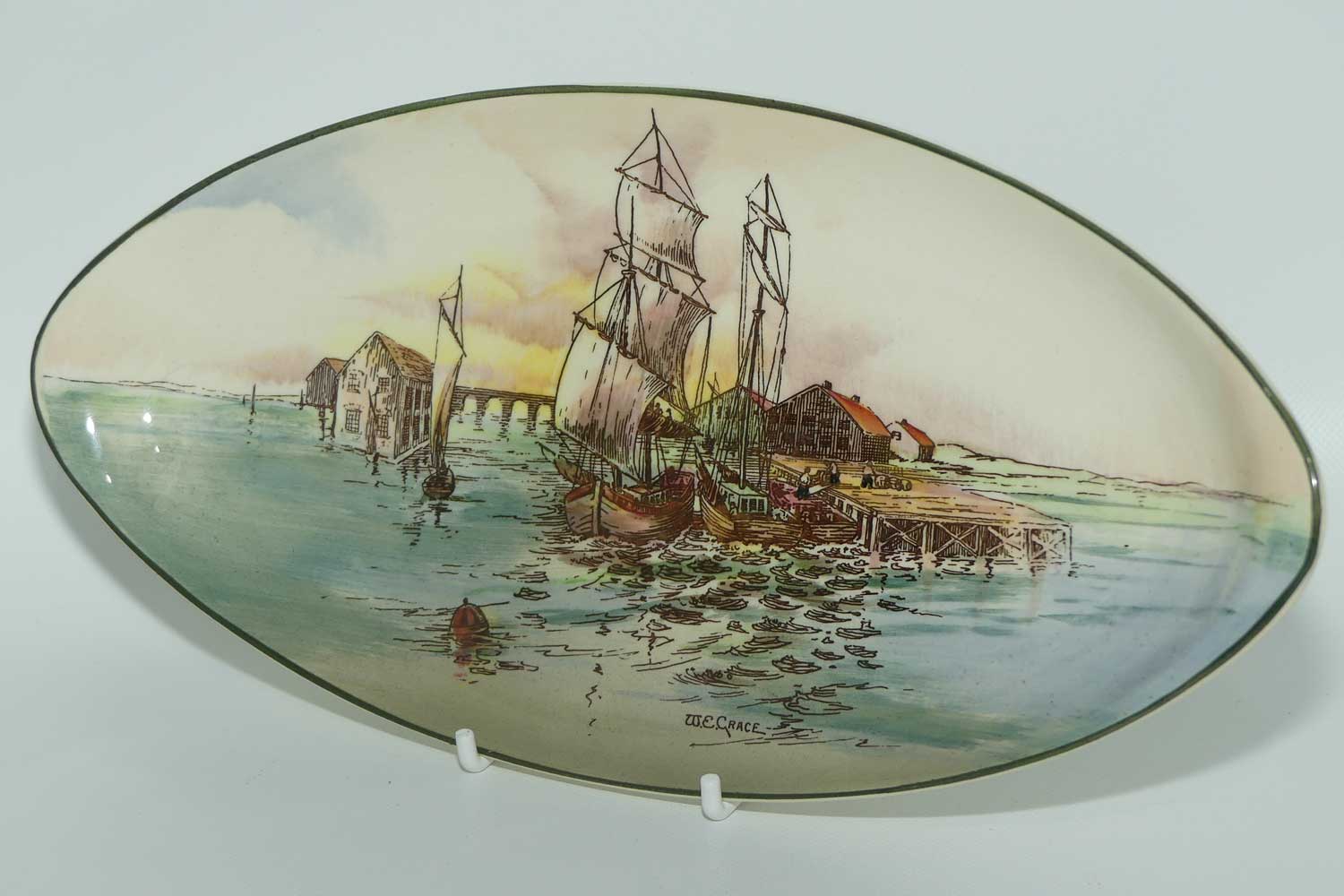 Royal Doulton Home Waters oval handled tray D6434 | Shape 8384