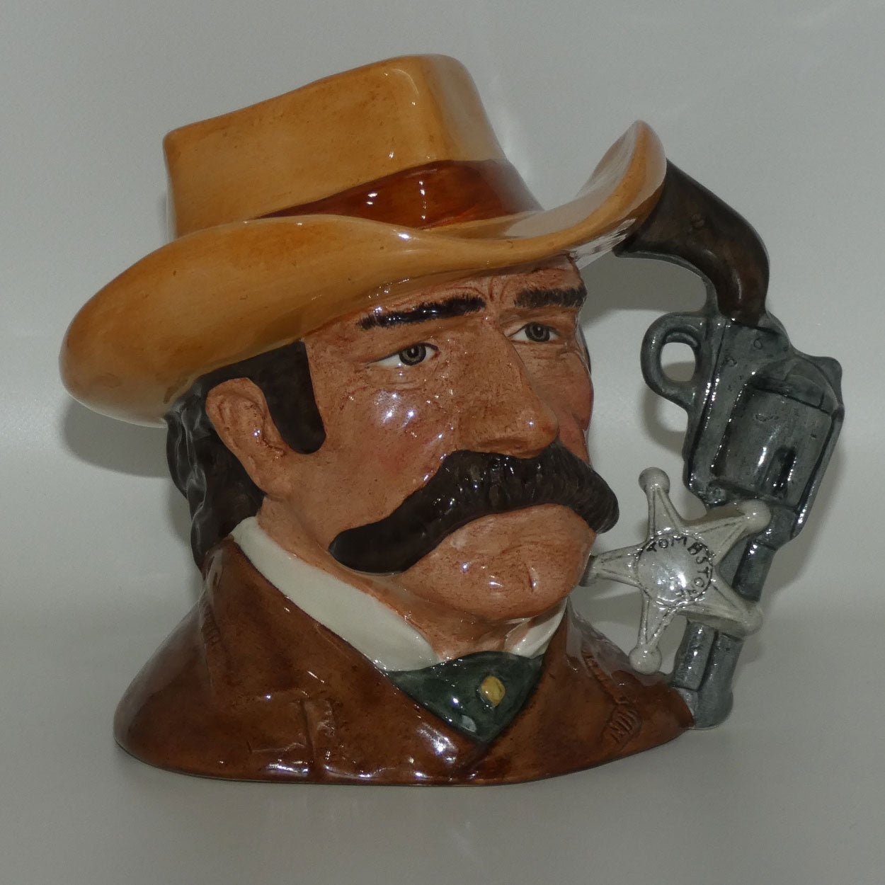d6711-royal-doulton-mid-size-character-jug-wyatt-earp-decorating-sample