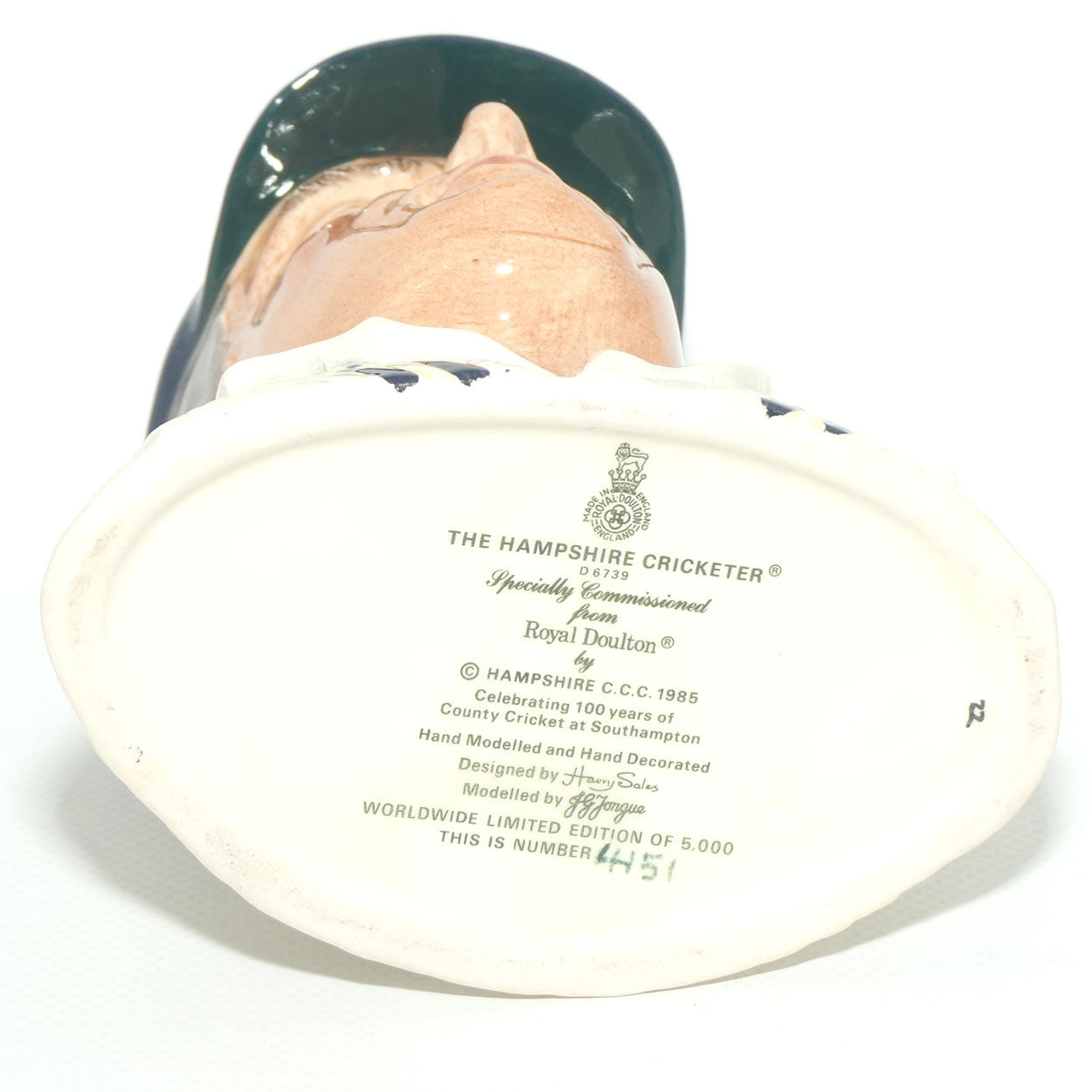 D6739 Royal Doulton small character jug Hampshire Cricketer | LE 4151/5000