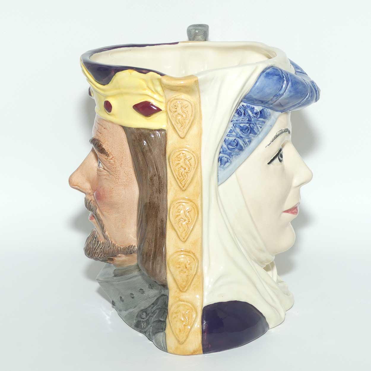 D6836 Royal Doulton large double sided character jug King Arthur and Guinevere | LE 1564