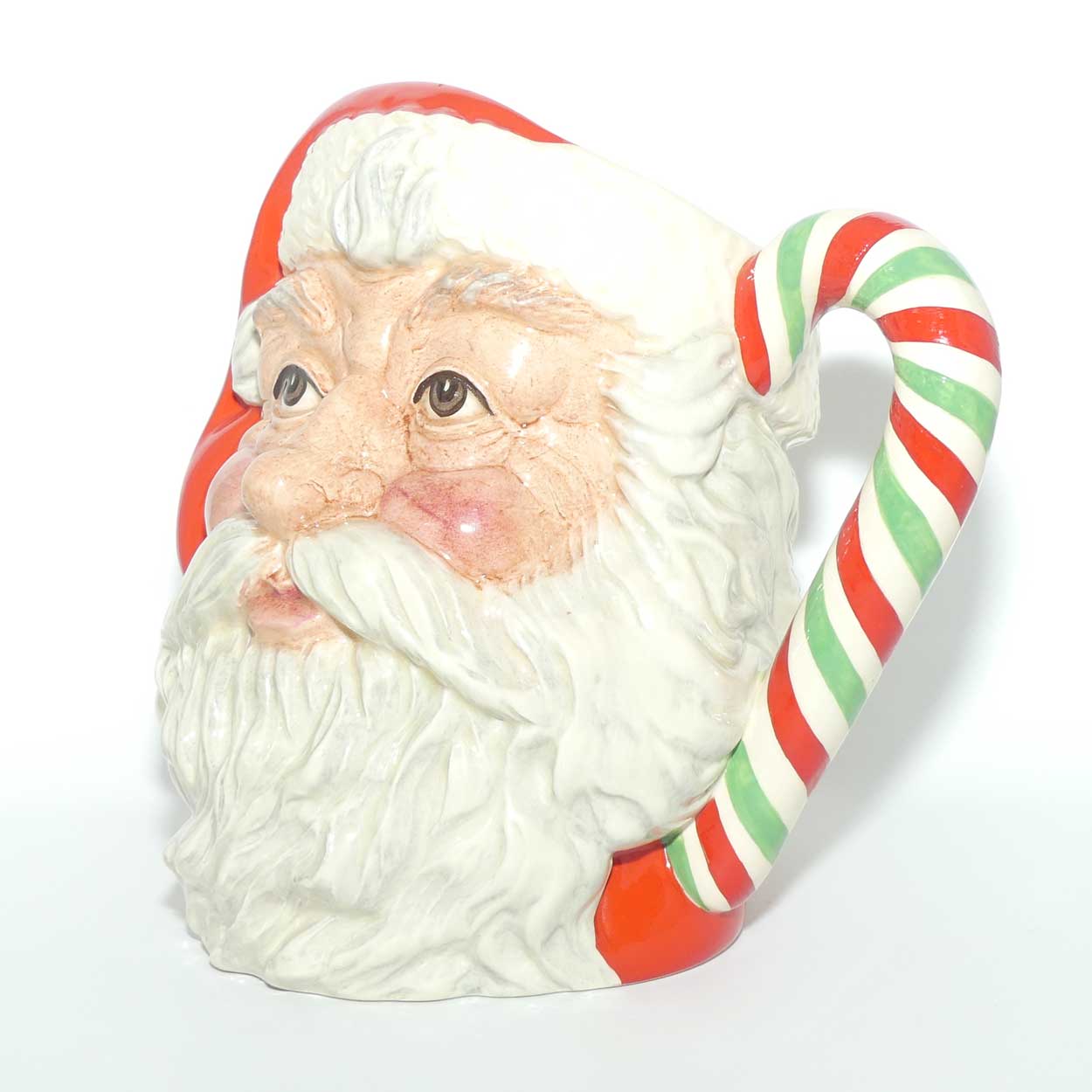 D6840 Royal Doulton large character jug Santa | Candy Cane Handle