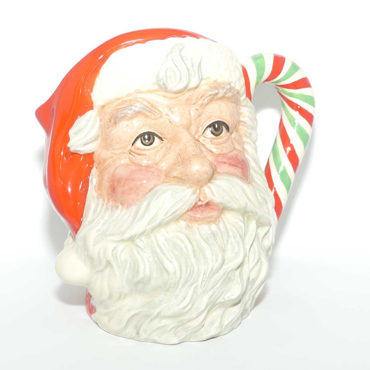 D6840 Royal Doulton large character jug Santa | Candy Cane Handle