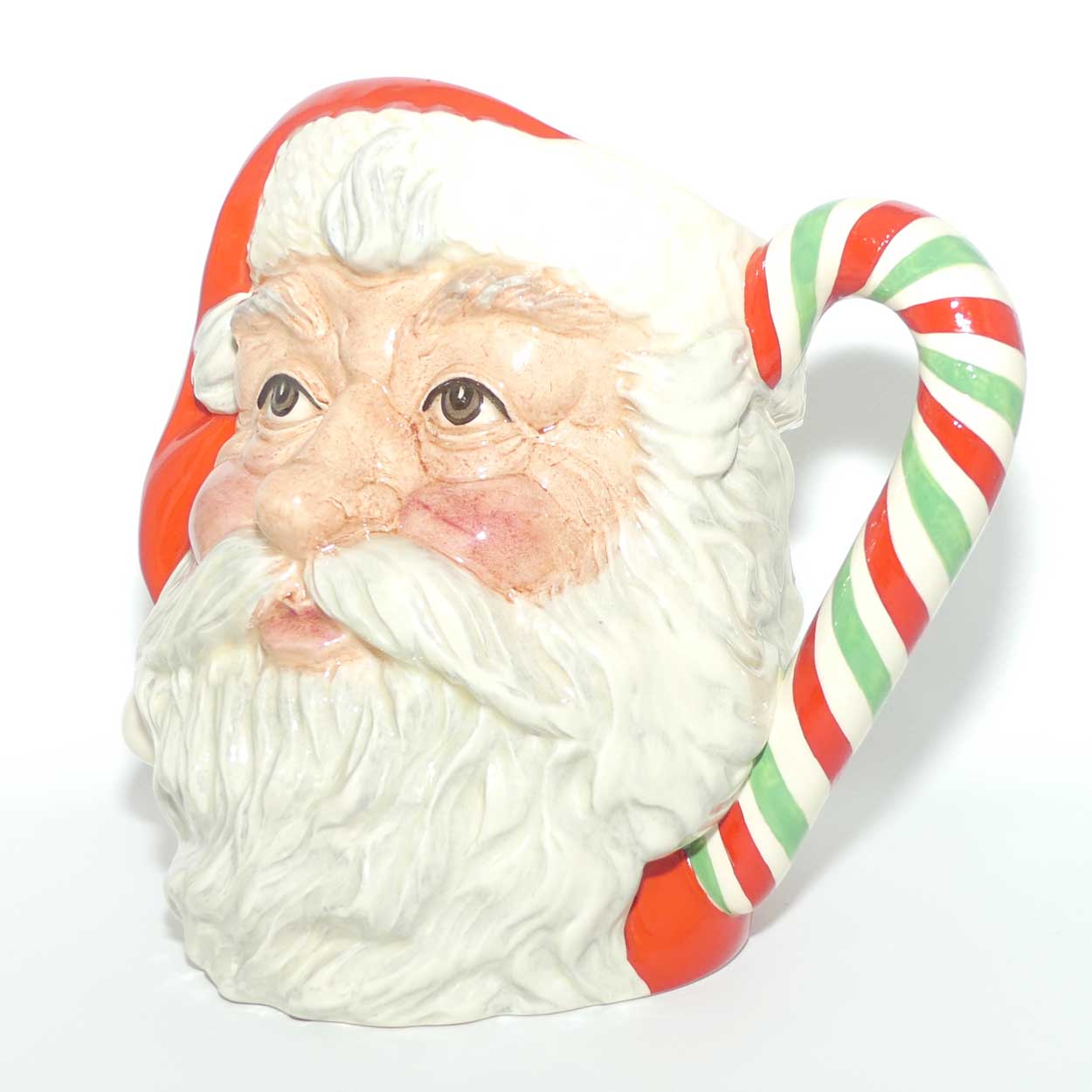 D6840 Royal Doulton large character jug Santa | Candy Cane Handle