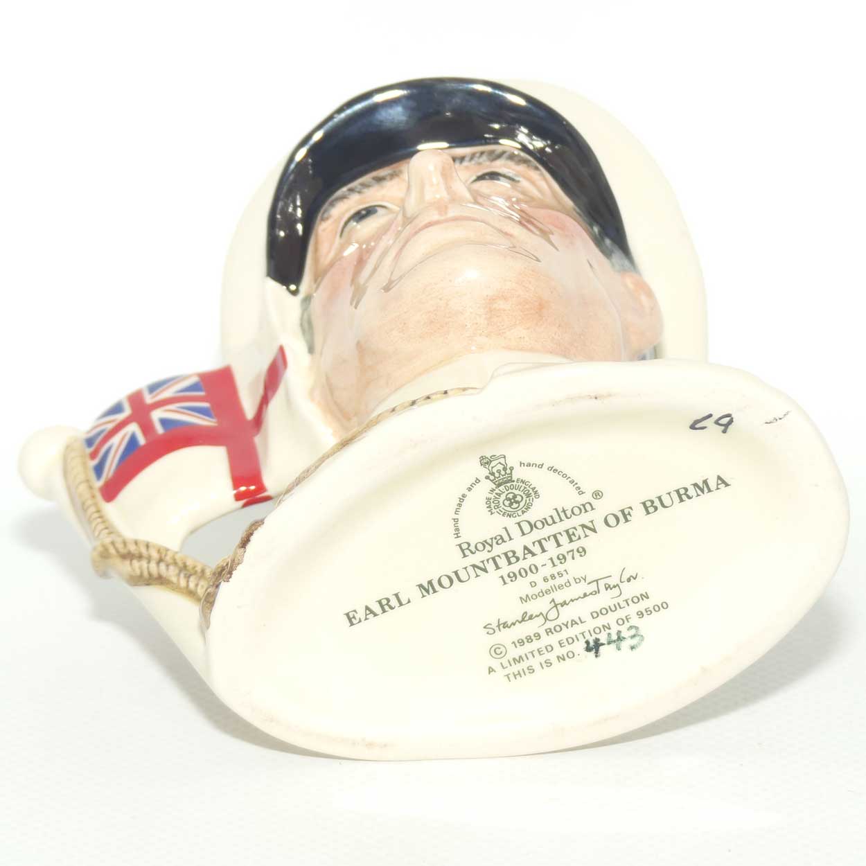 D6851 Royal Doulton small character jug Earl Mountbatten of Burma | #443