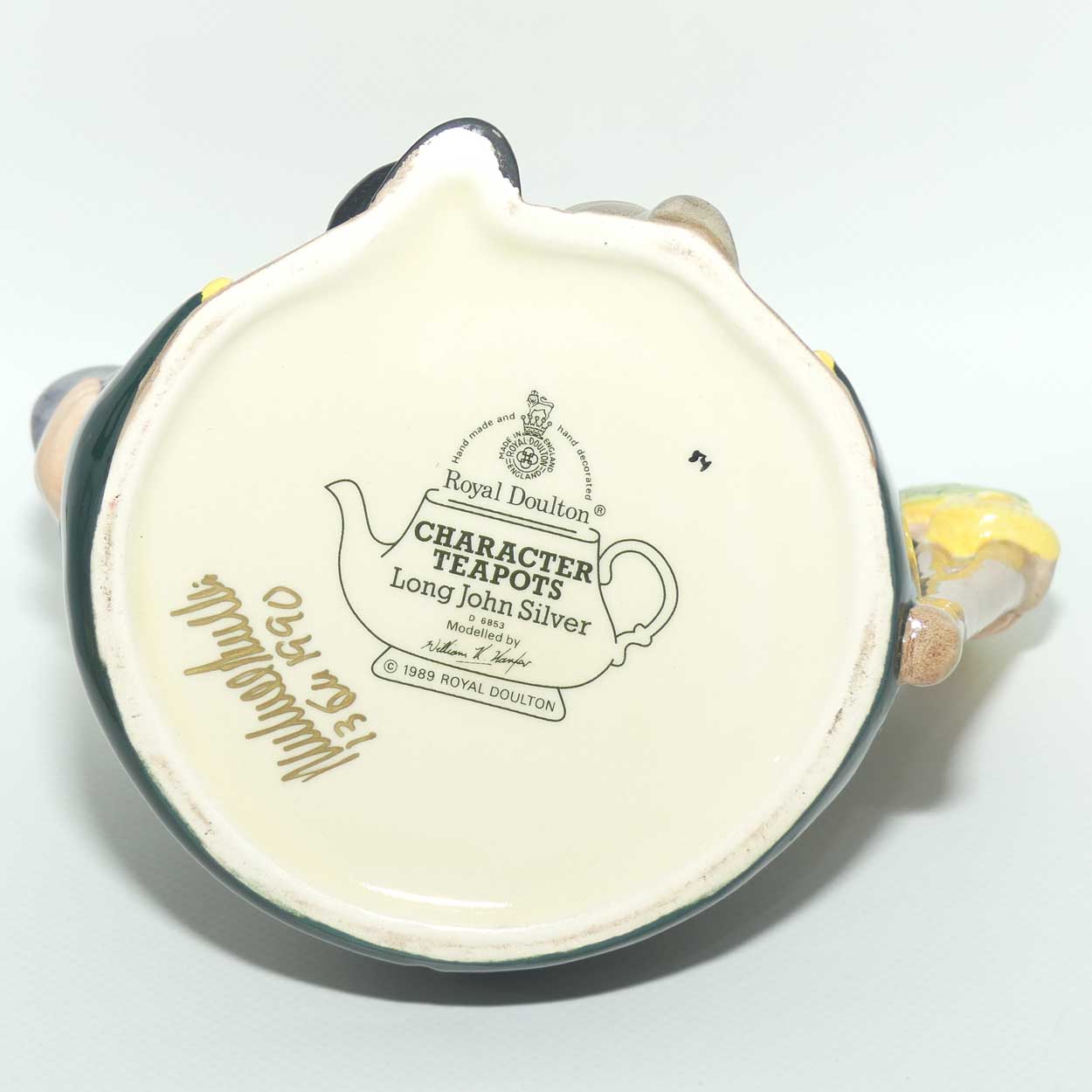 D6853 Royal Doulton character tea pot Long John Silver | signed