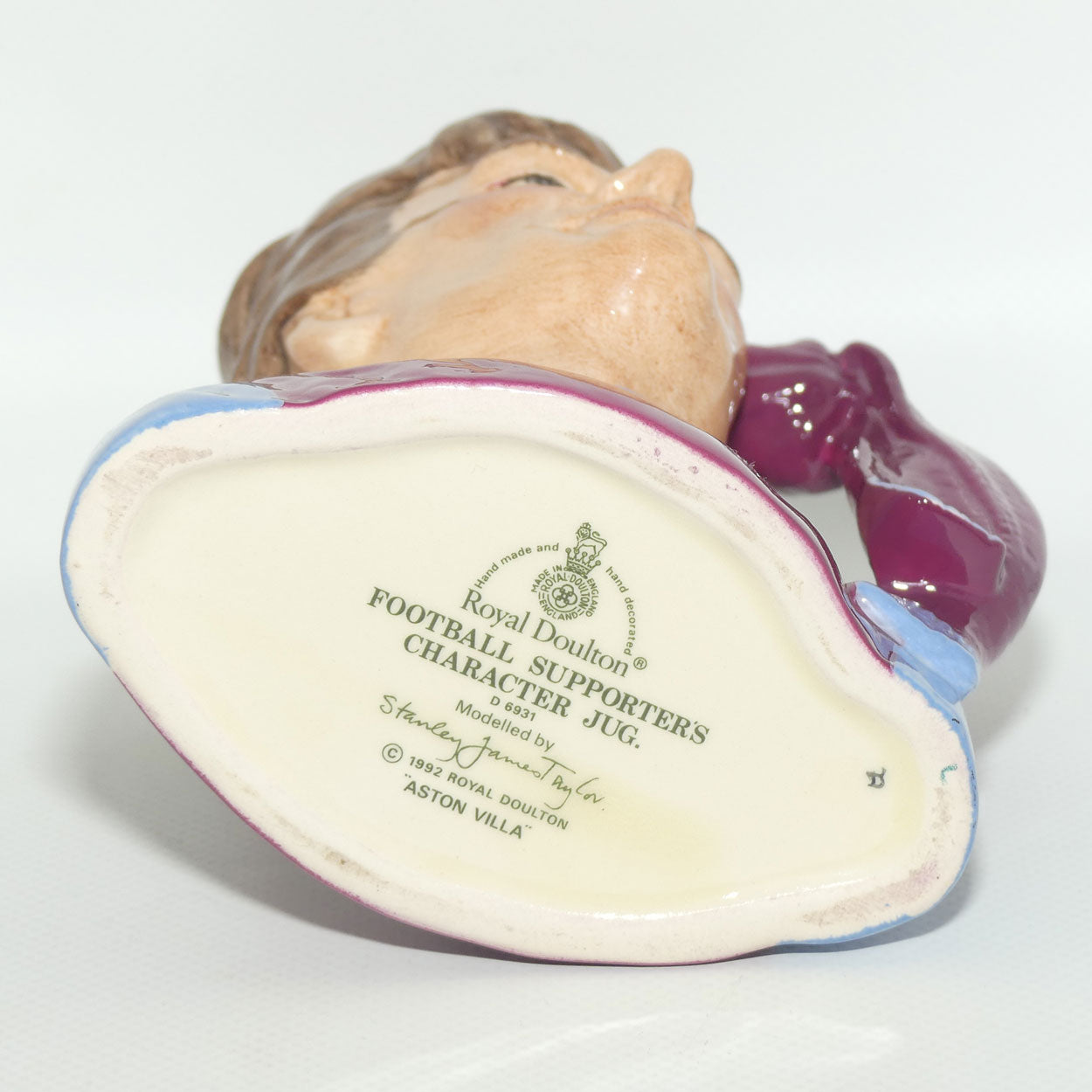 D6931 Royal Doulton small character jug Football Supporter Aston Villa