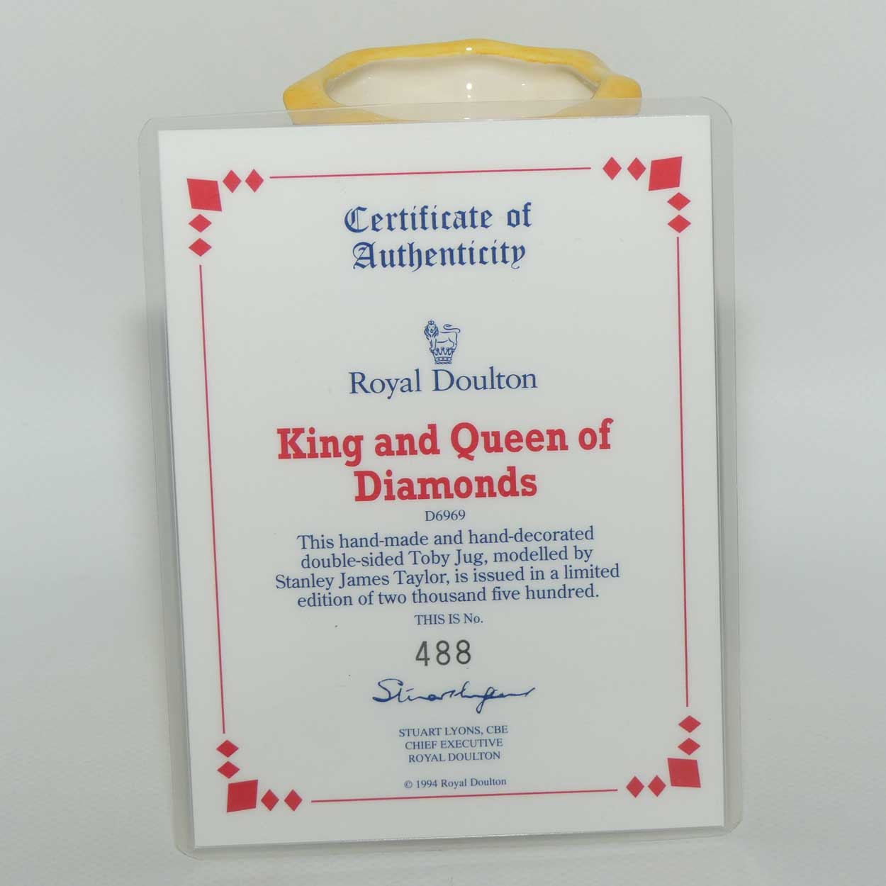 D6969 Royal Doulton toby jug King and Queen of Diamonds | LE 488/2500