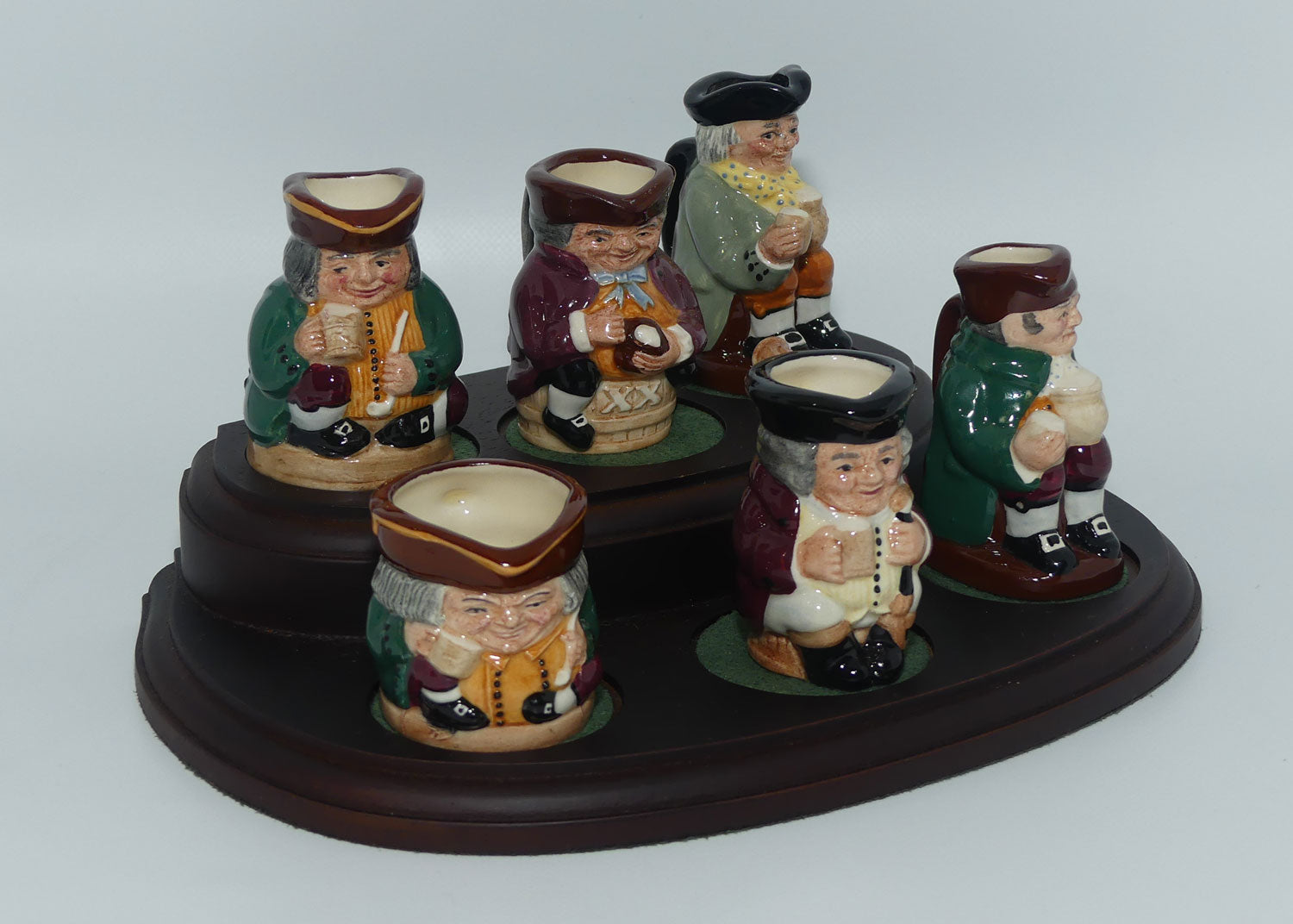 D6974 to D6979 Royal Doulton Tiny Toby set of 6 on stand