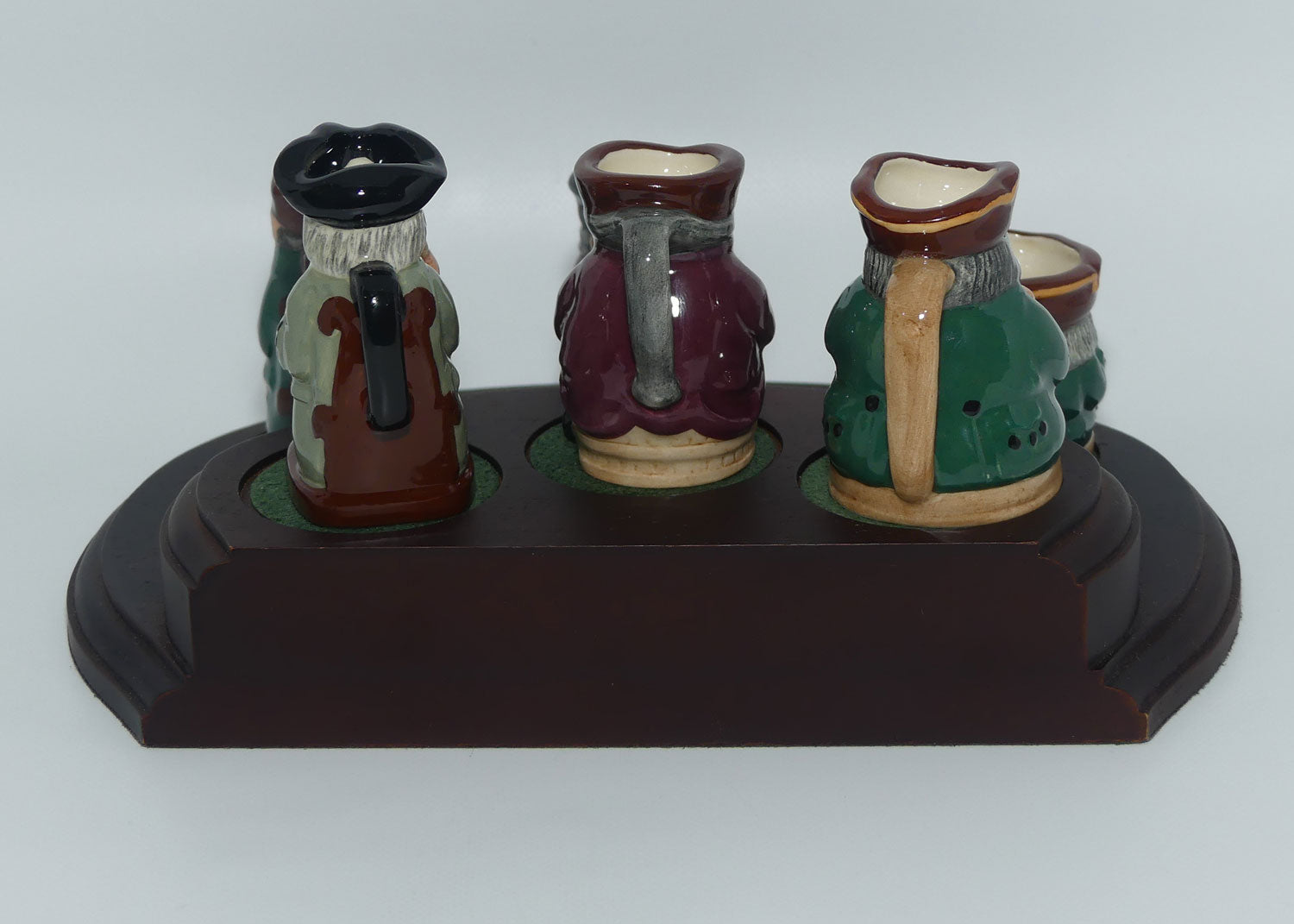 D6974 to D6979 Royal Doulton Tiny Toby set of 6 on stand