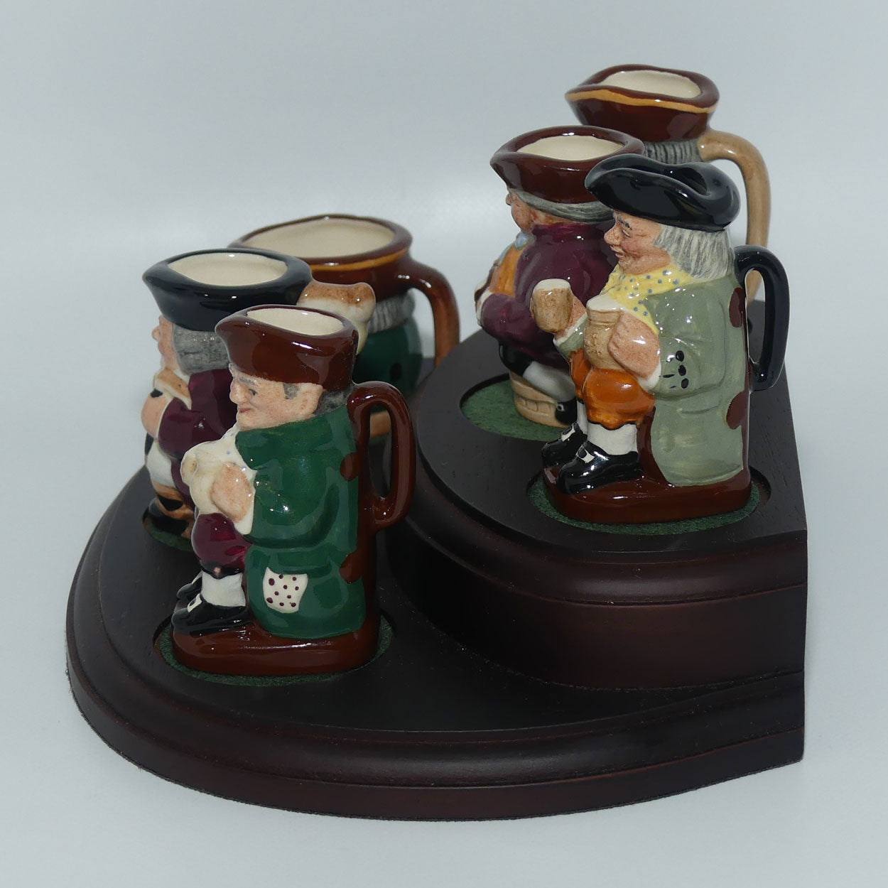 D6974 to D6979 Royal Doulton Tiny Toby set of 6 on stand